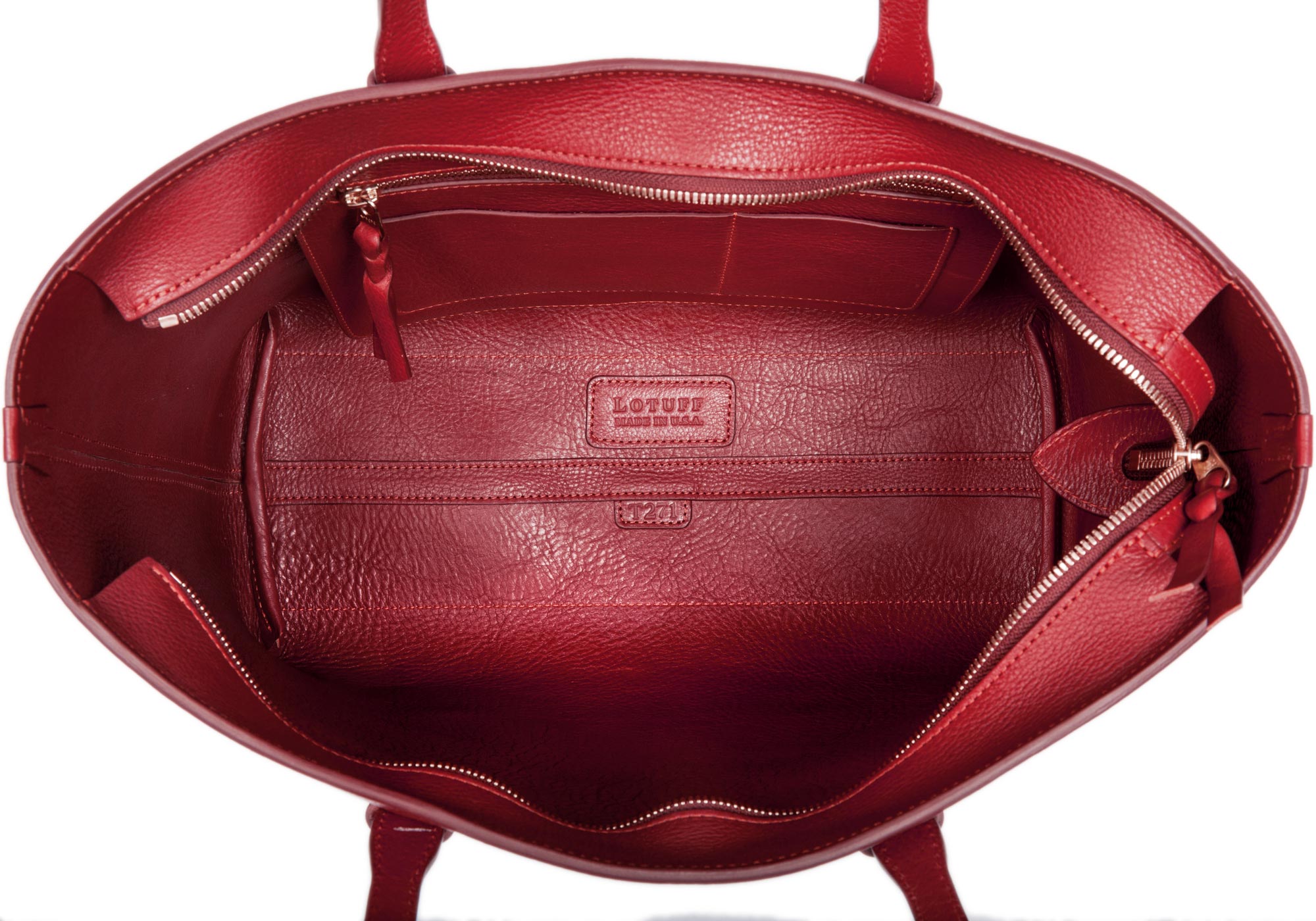 No. 12 Leather Tote Red