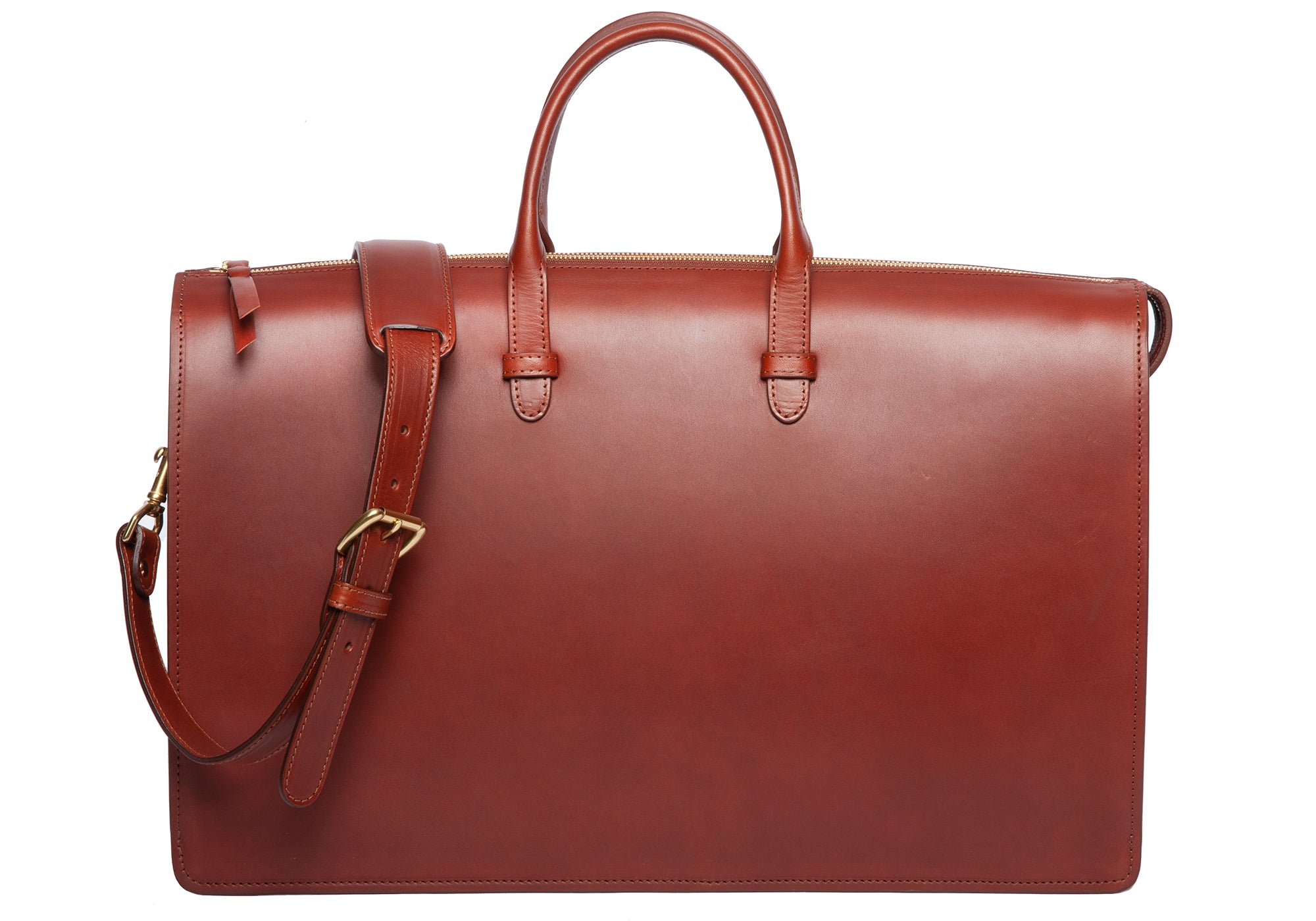 The Bridle Triumph III Briefcase Cognac Bridle