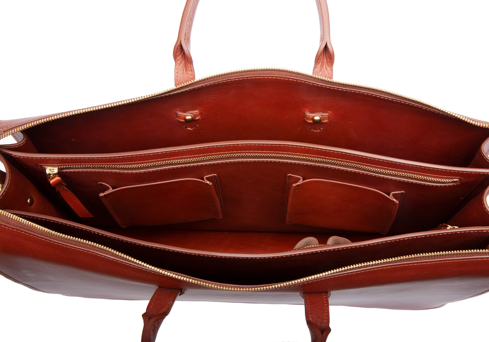 The Bridle Triumph III Briefcase Cognac Bridle
