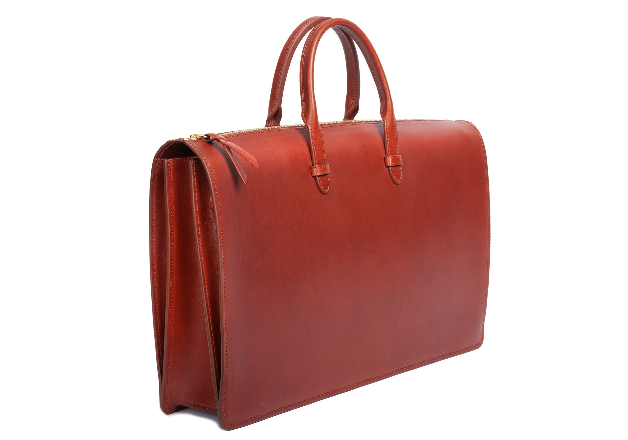 The Bridle Triumph III Briefcase Cognac Bridle