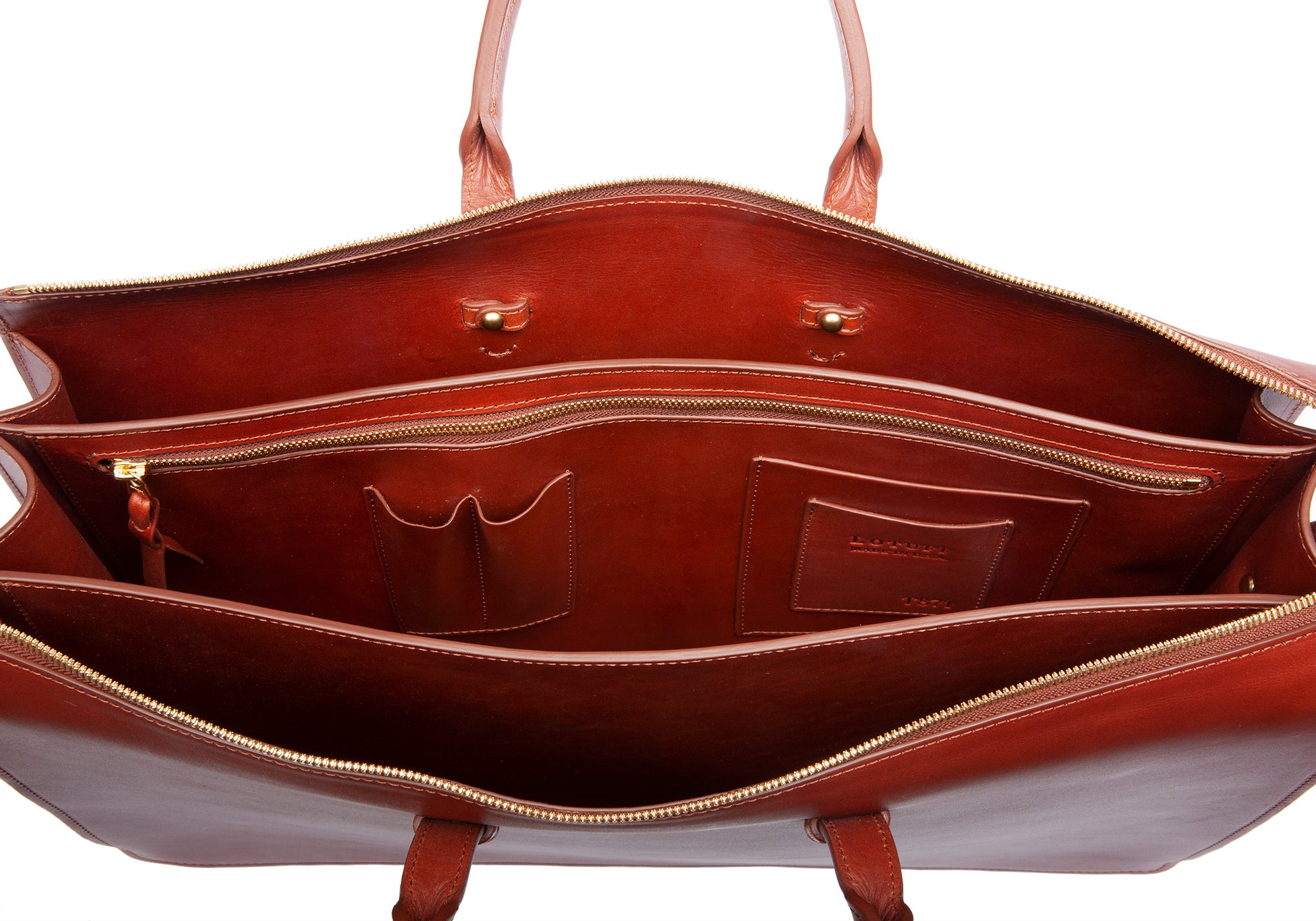 The Bridle Triumph III Briefcase Cognac Bridle