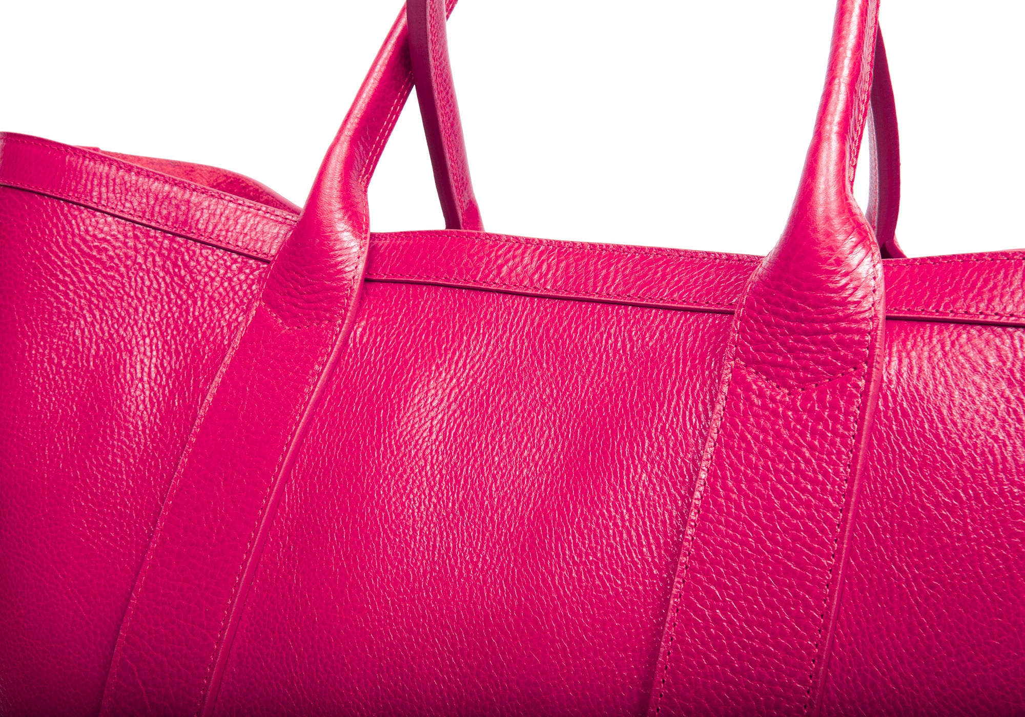 Leather Working Tote Magenta