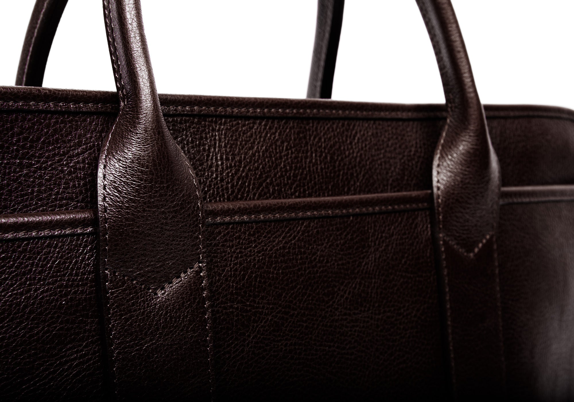 Leather Zip-Top Briefcase Chocolate