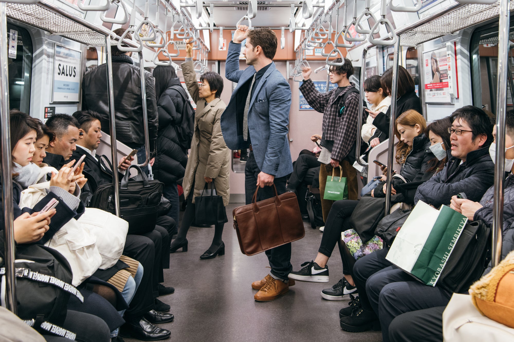 Leather Zip-Top Briefcase Lifestyle