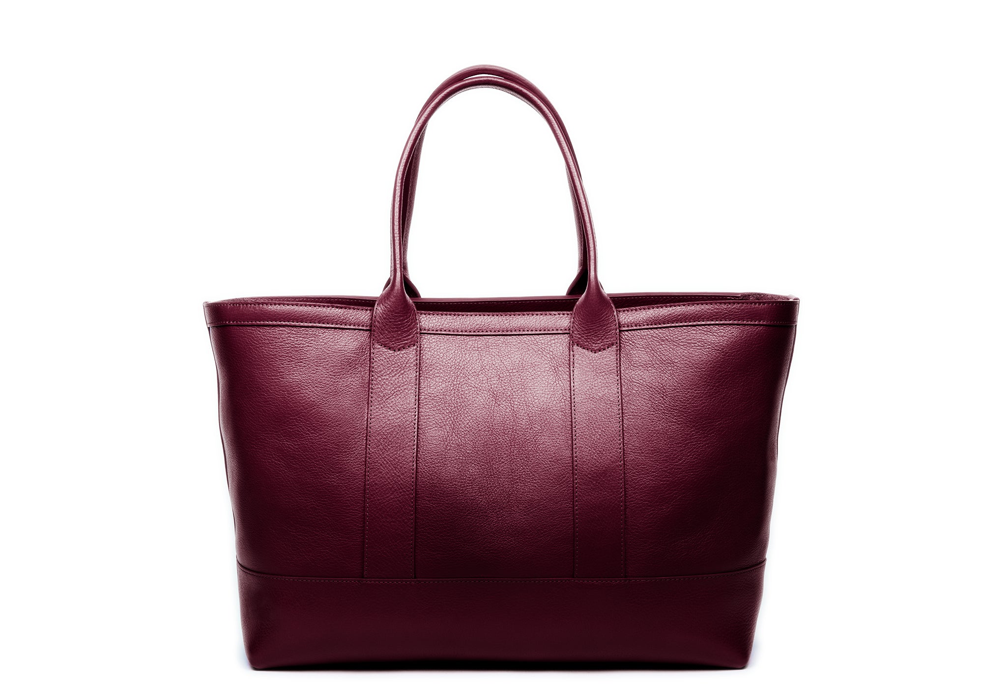 Leather Zip-Top Medium Tote Cordovan