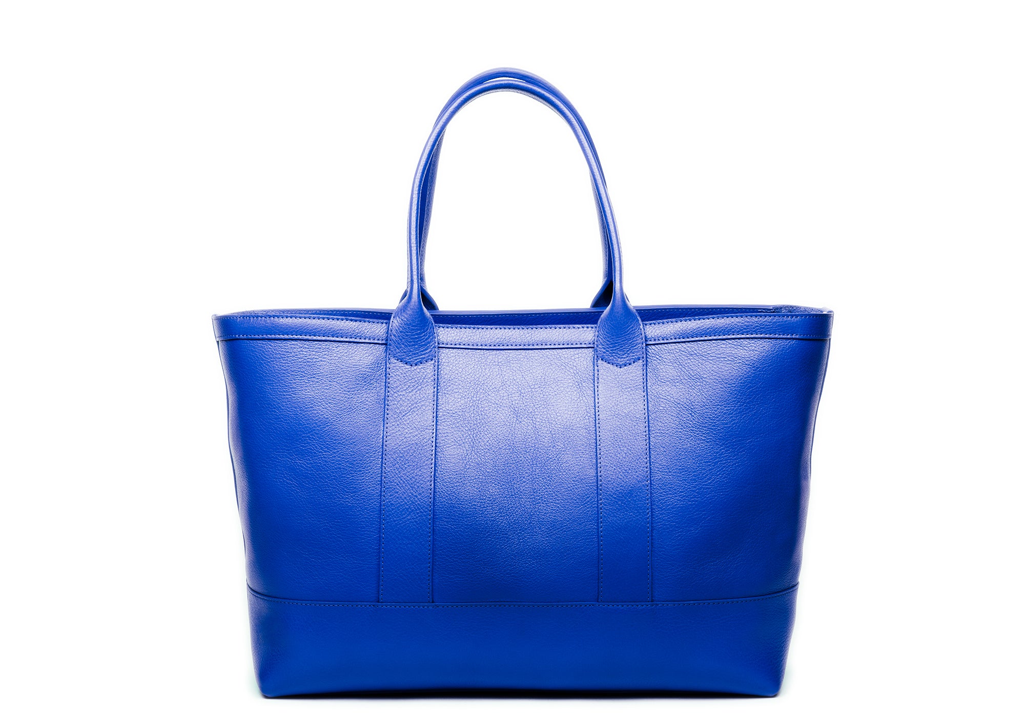 Medium Leather Tote Electric Blue