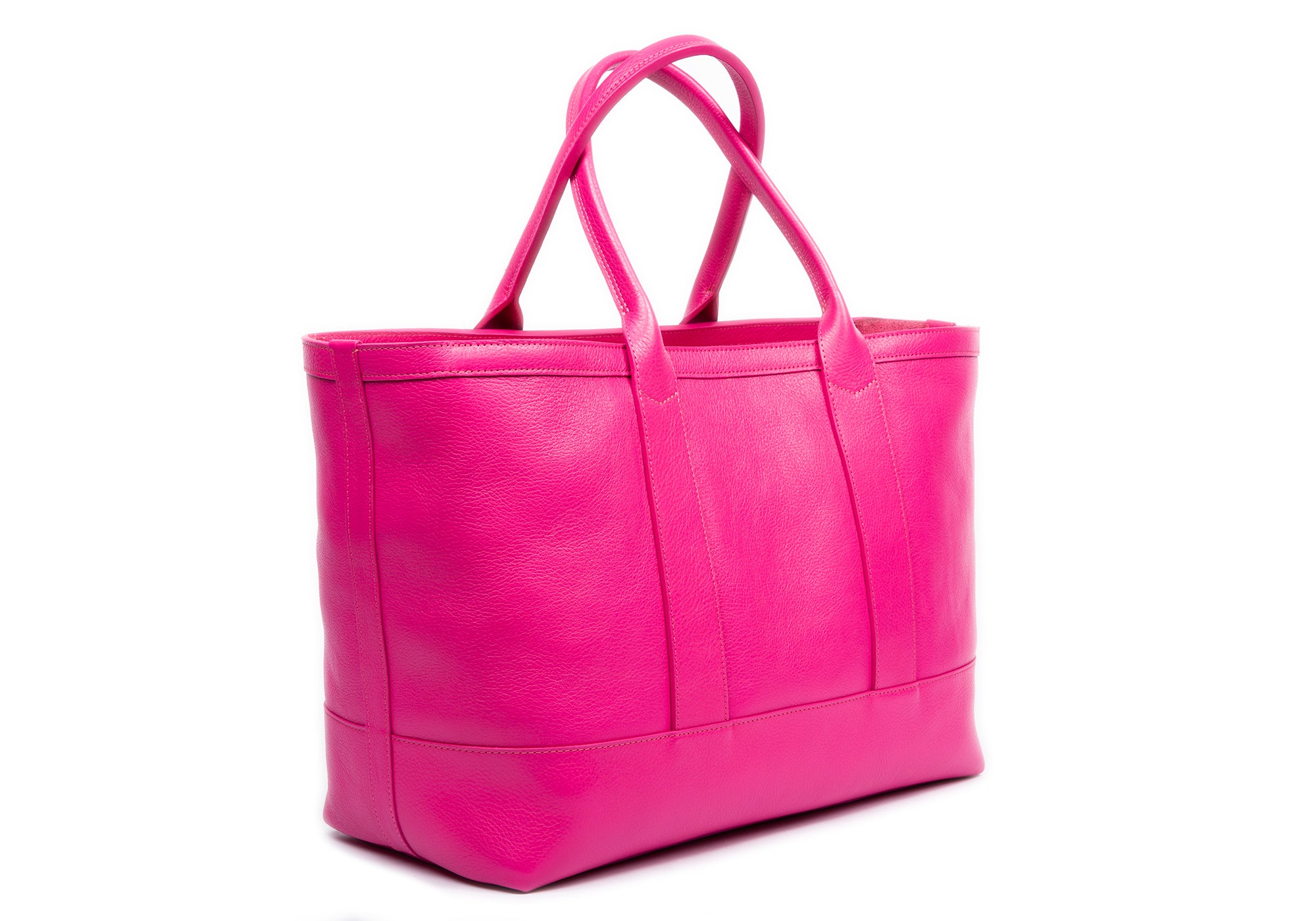 Medium Leather Tote Magenta