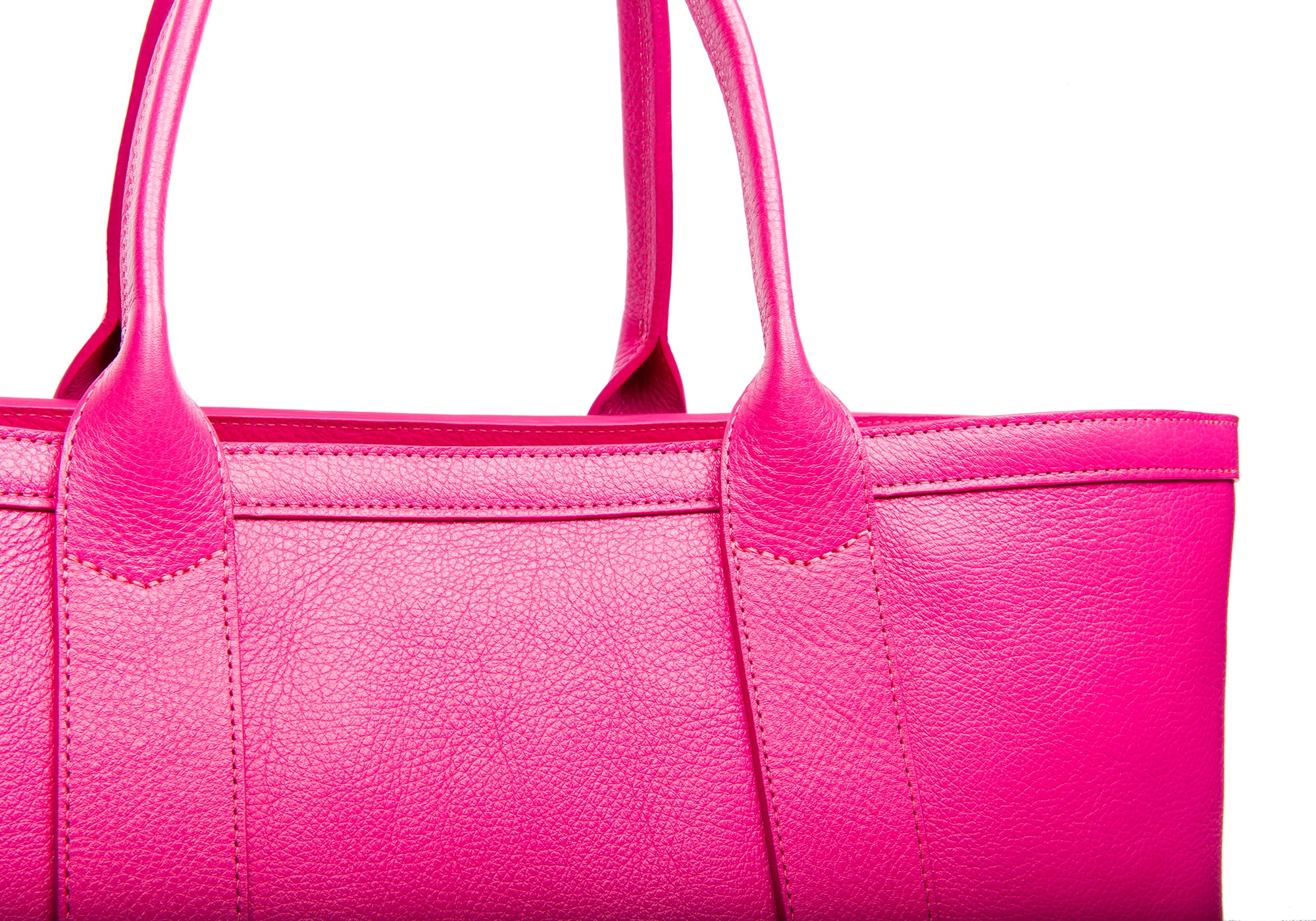 Medium Leather Tote Magenta