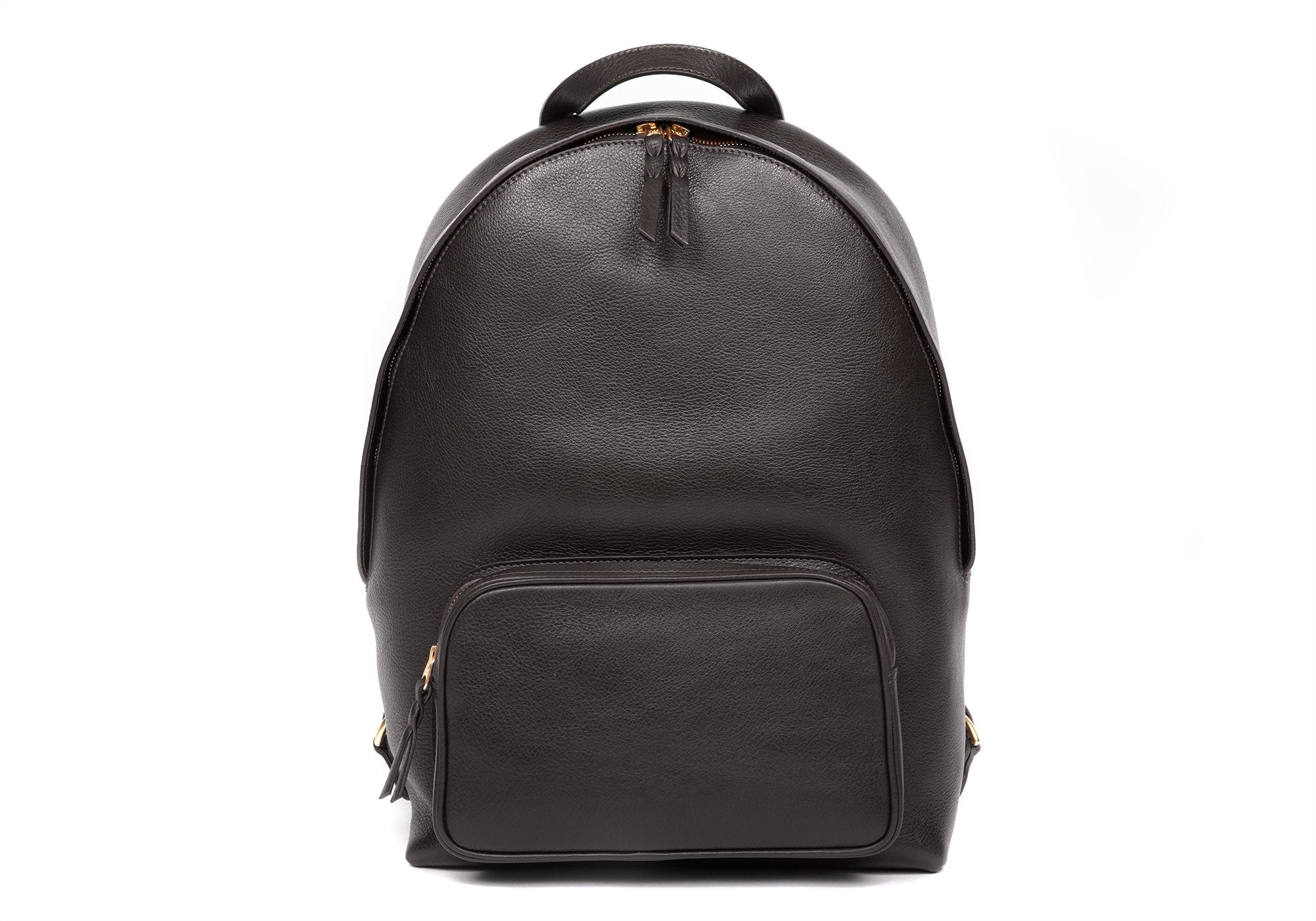 Leather Zipper Backpack Black