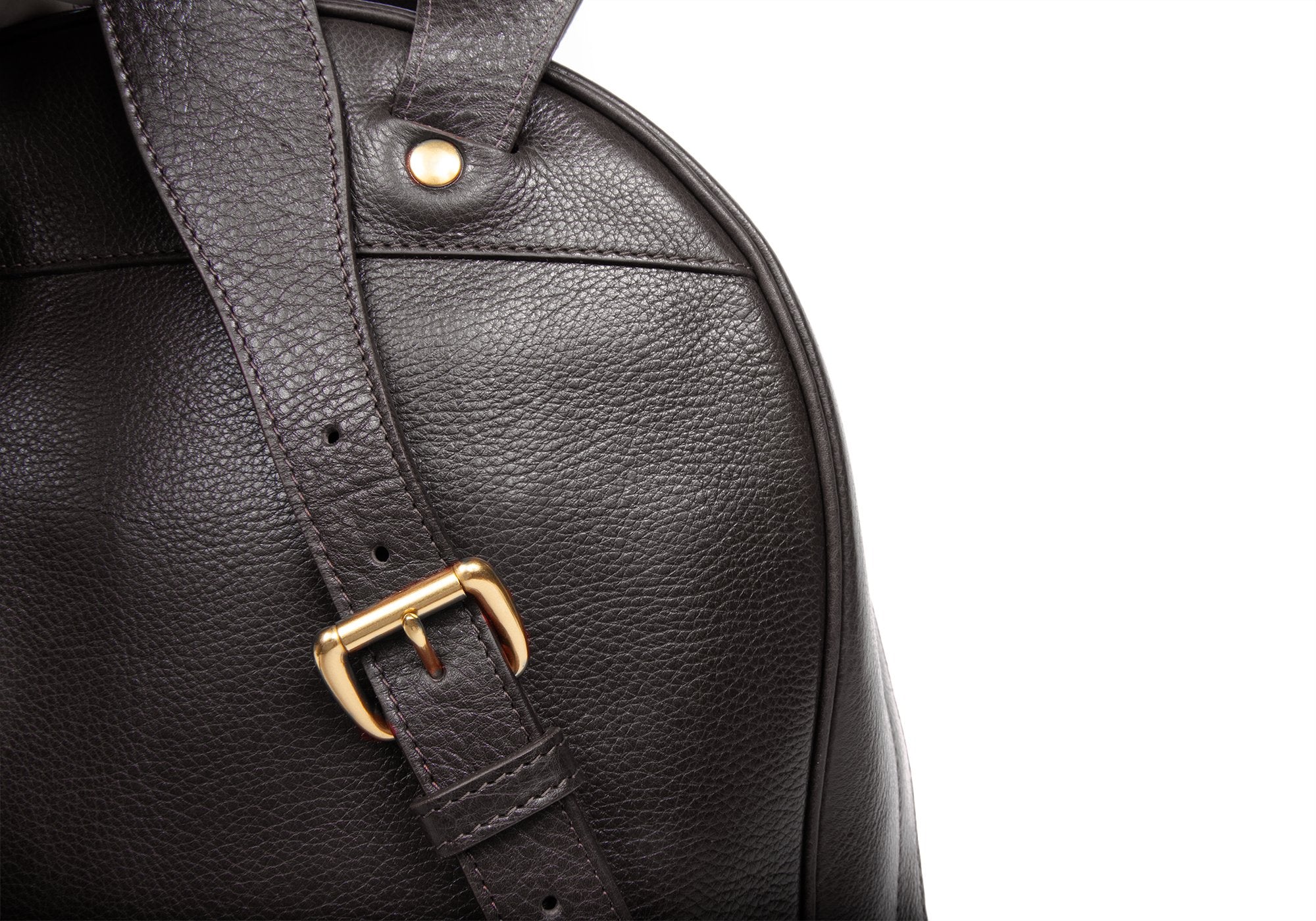 Leather Zipper Backpack Black