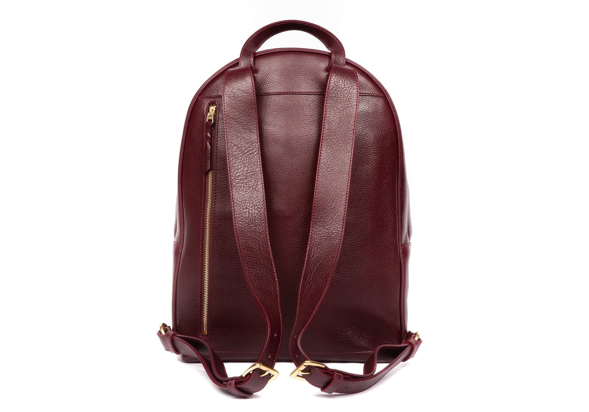 Leather Zipper Backpack Cordovan