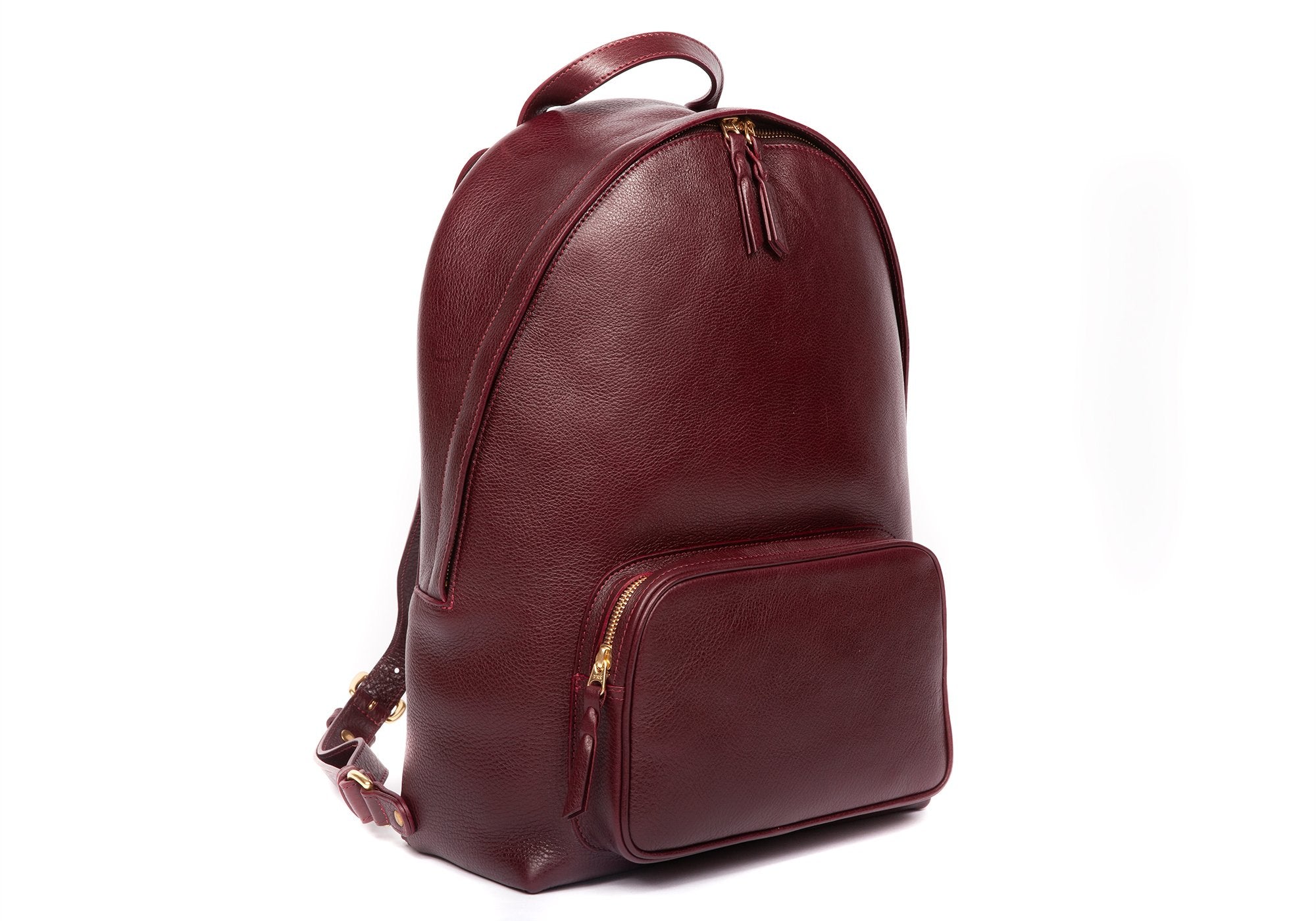 Leather Zipper Backpack Cordovan