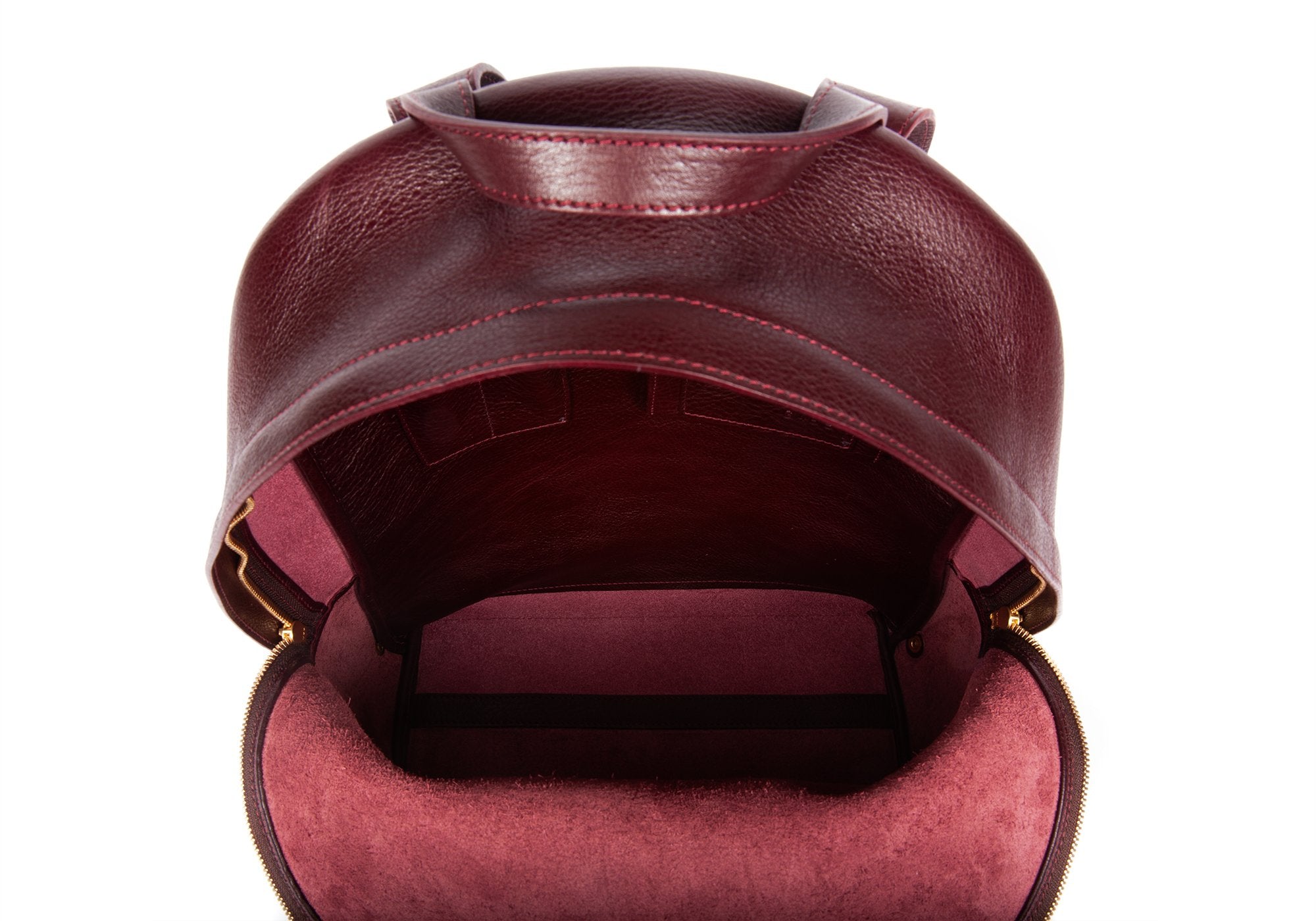Leather Zipper Backpack Cordovan