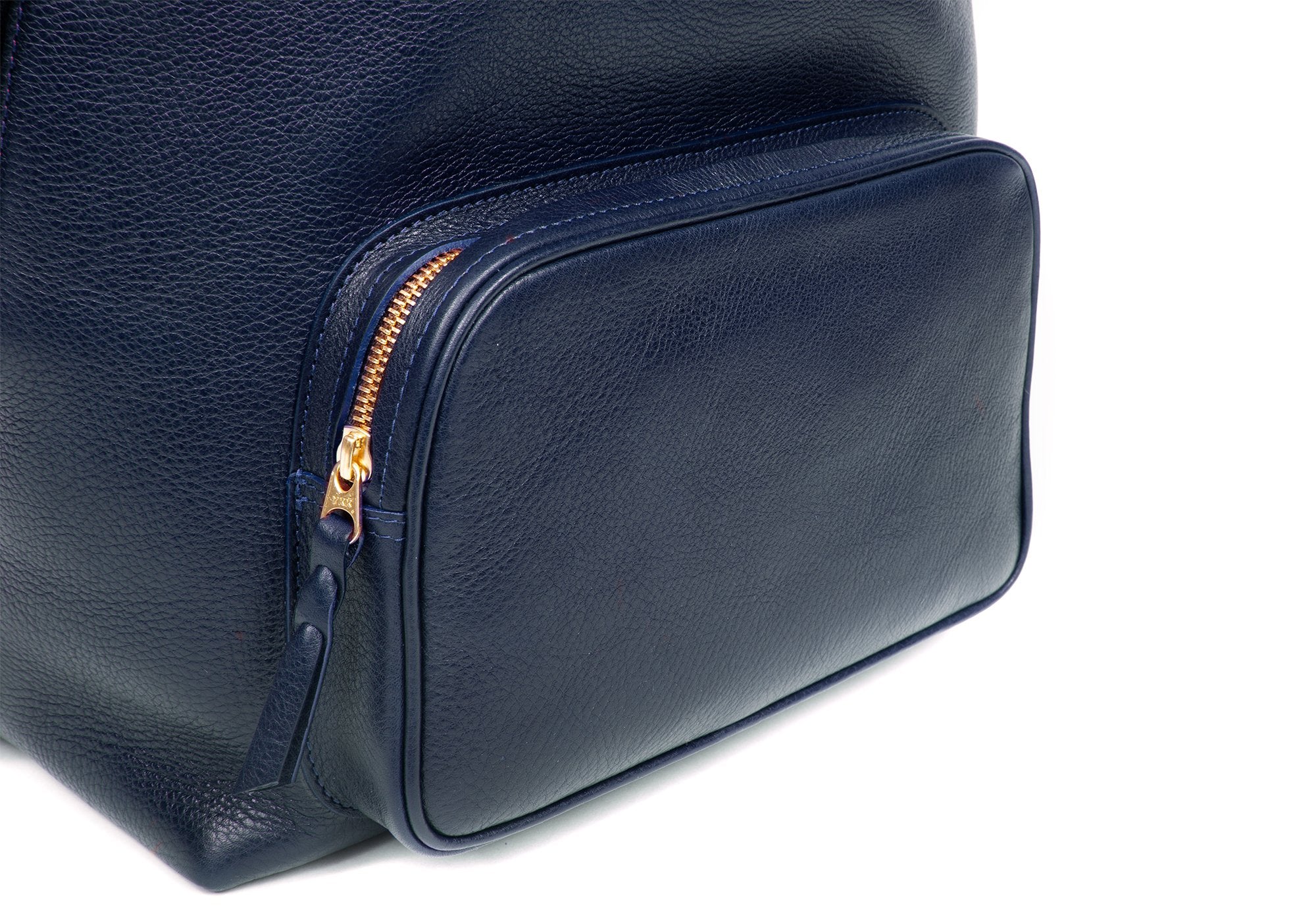 Leather Zipper Backpack Indigo