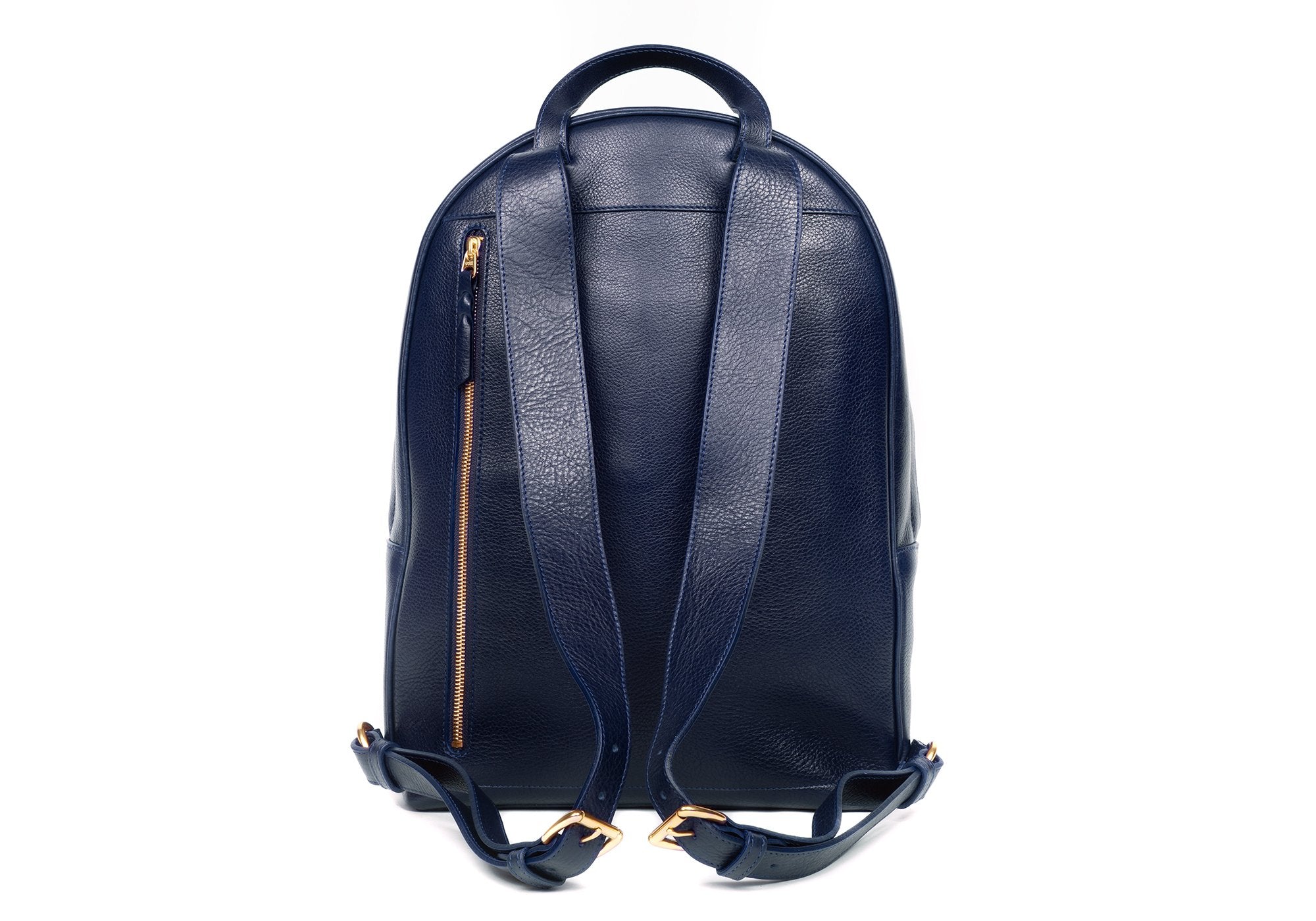 Leather Zipper Backpack Indigo