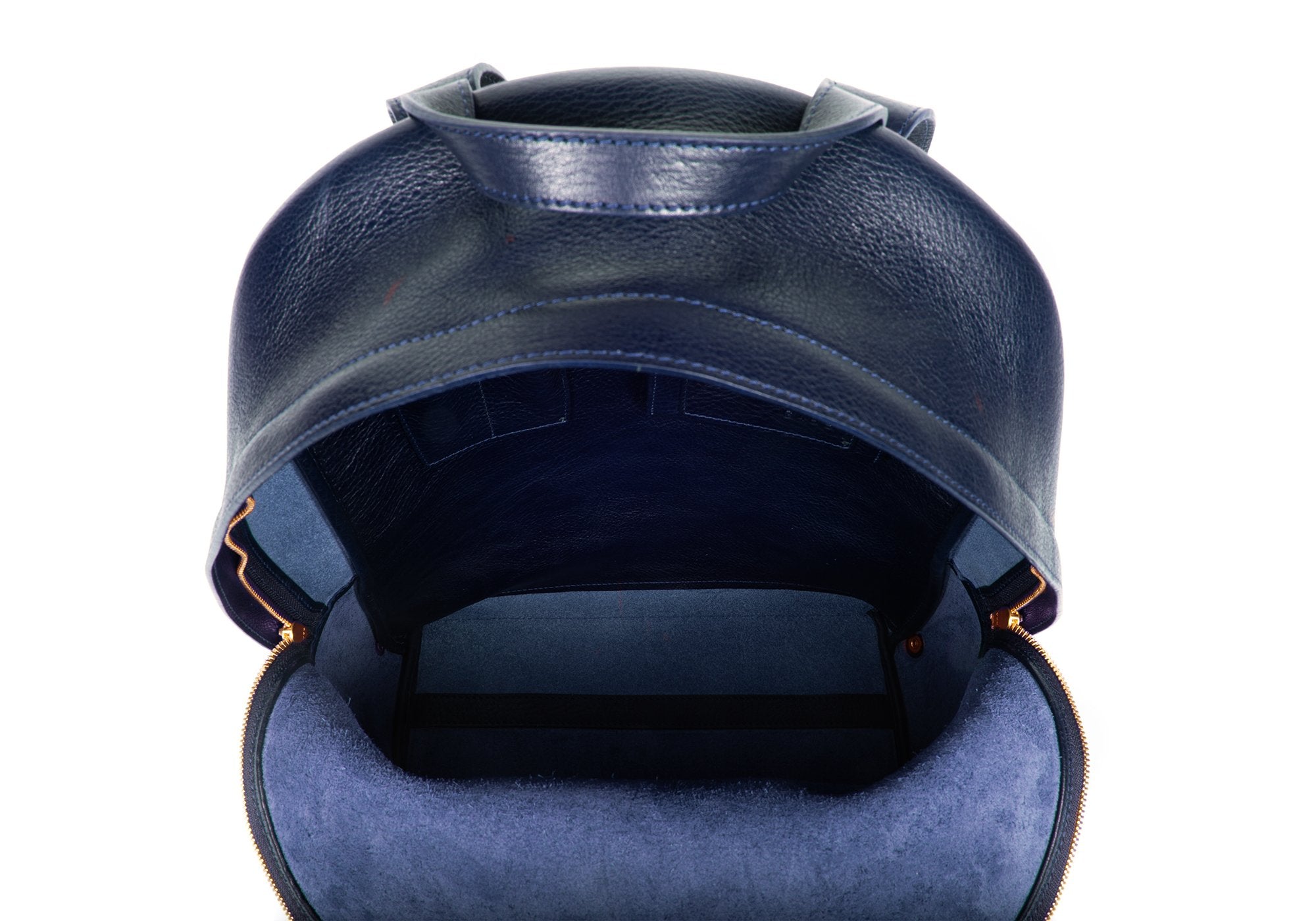 Leather Zipper Backpack Indigo