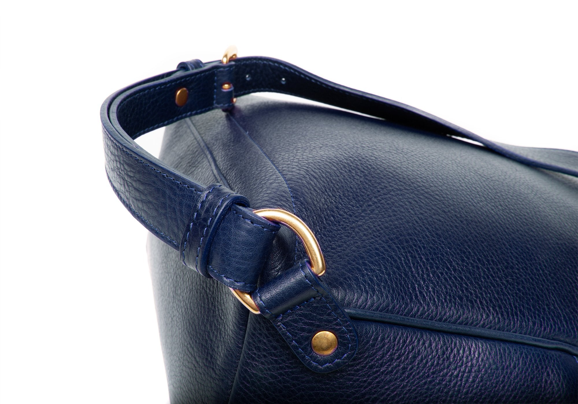 Leather Zipper Backpack Indigo