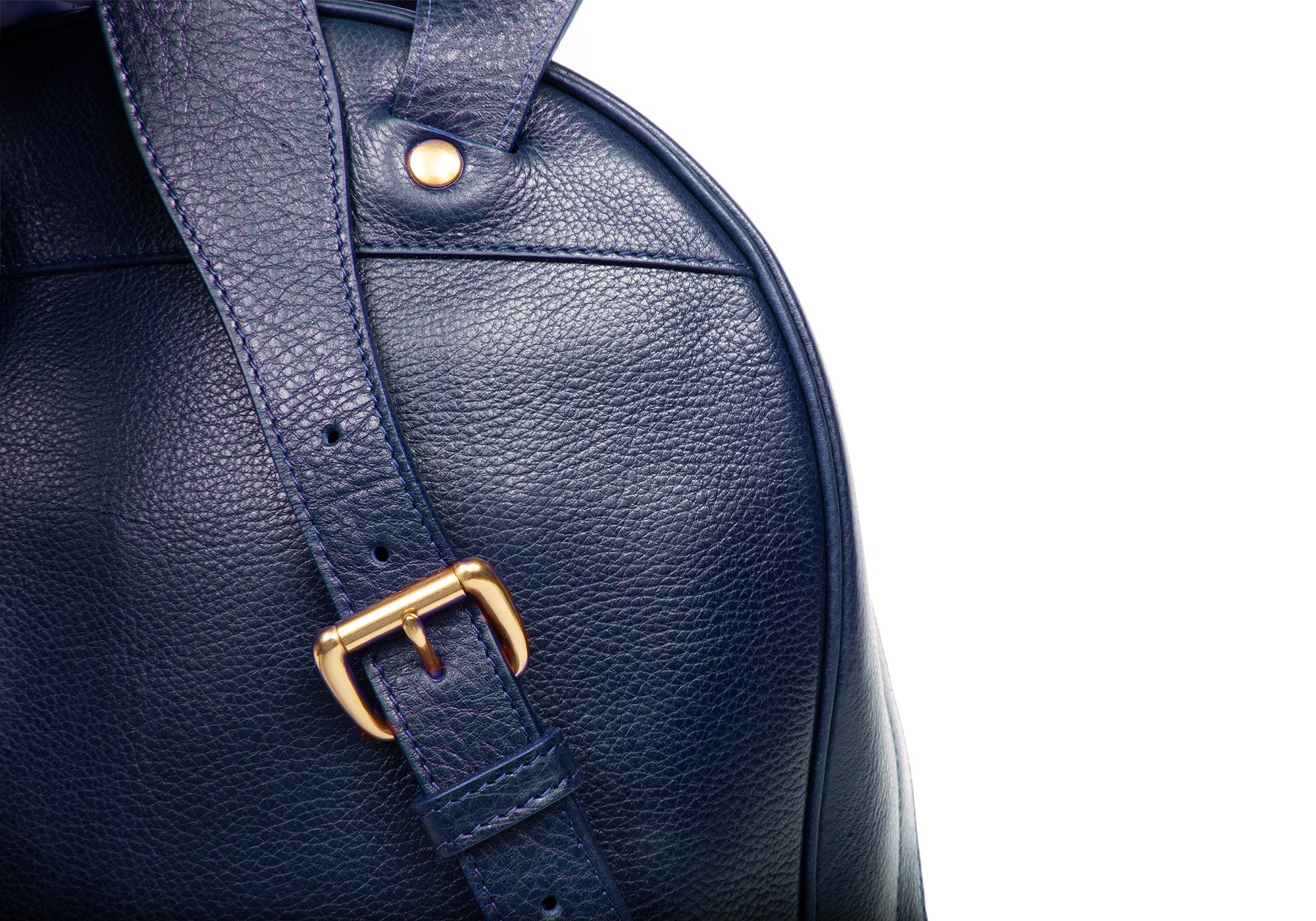Leather Zipper Backpack Indigo