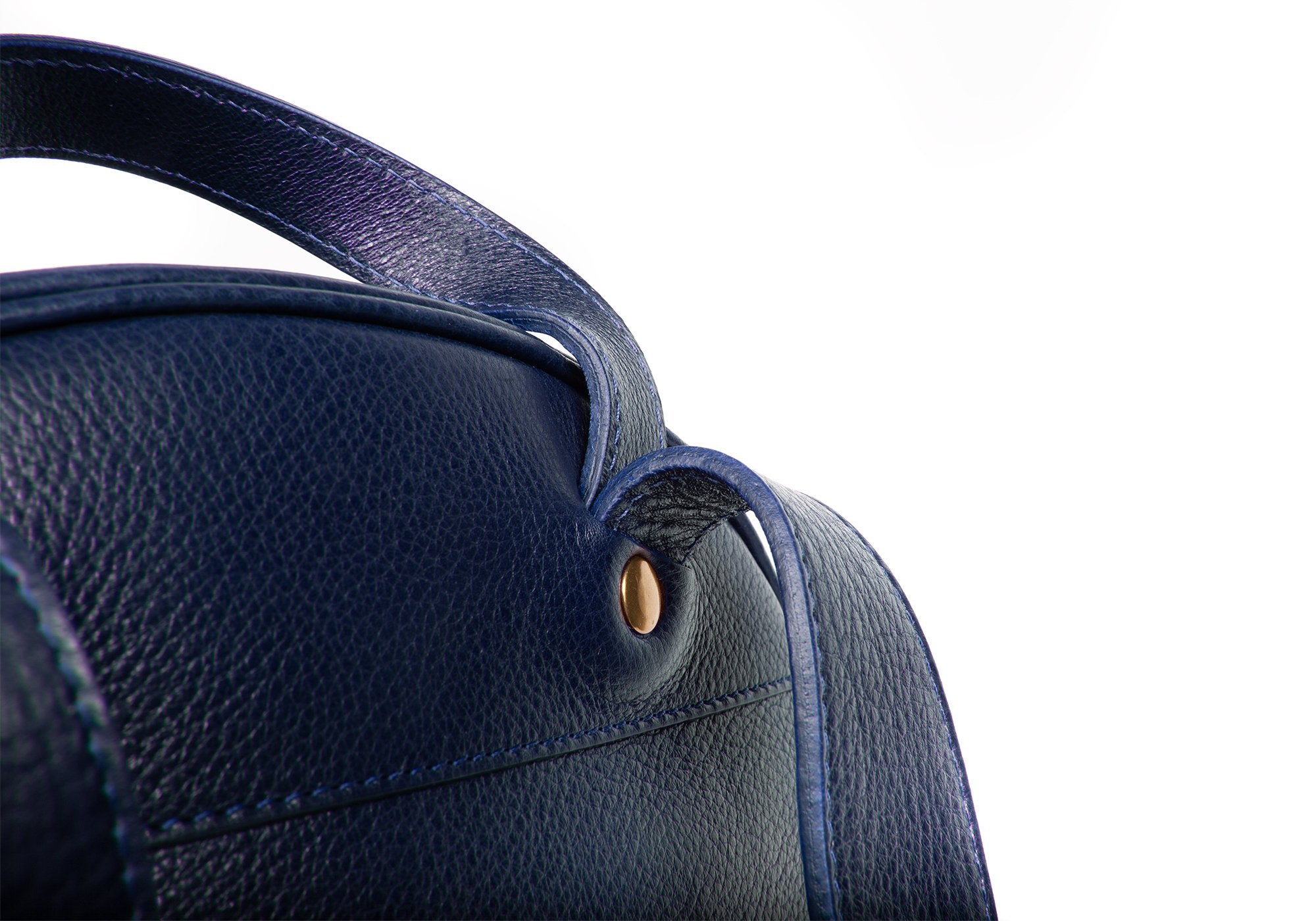 Leather Zipper Backpack Indigo