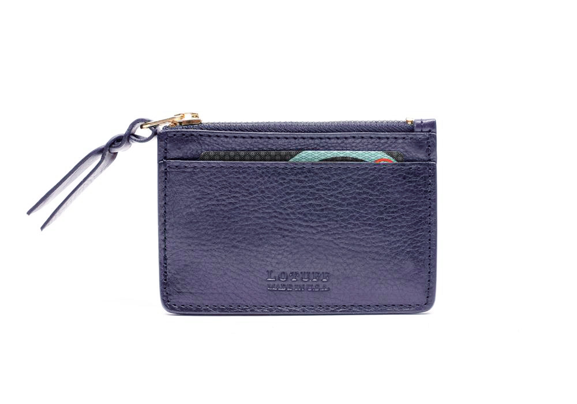 Zipper Credit Card Wallet Indigo