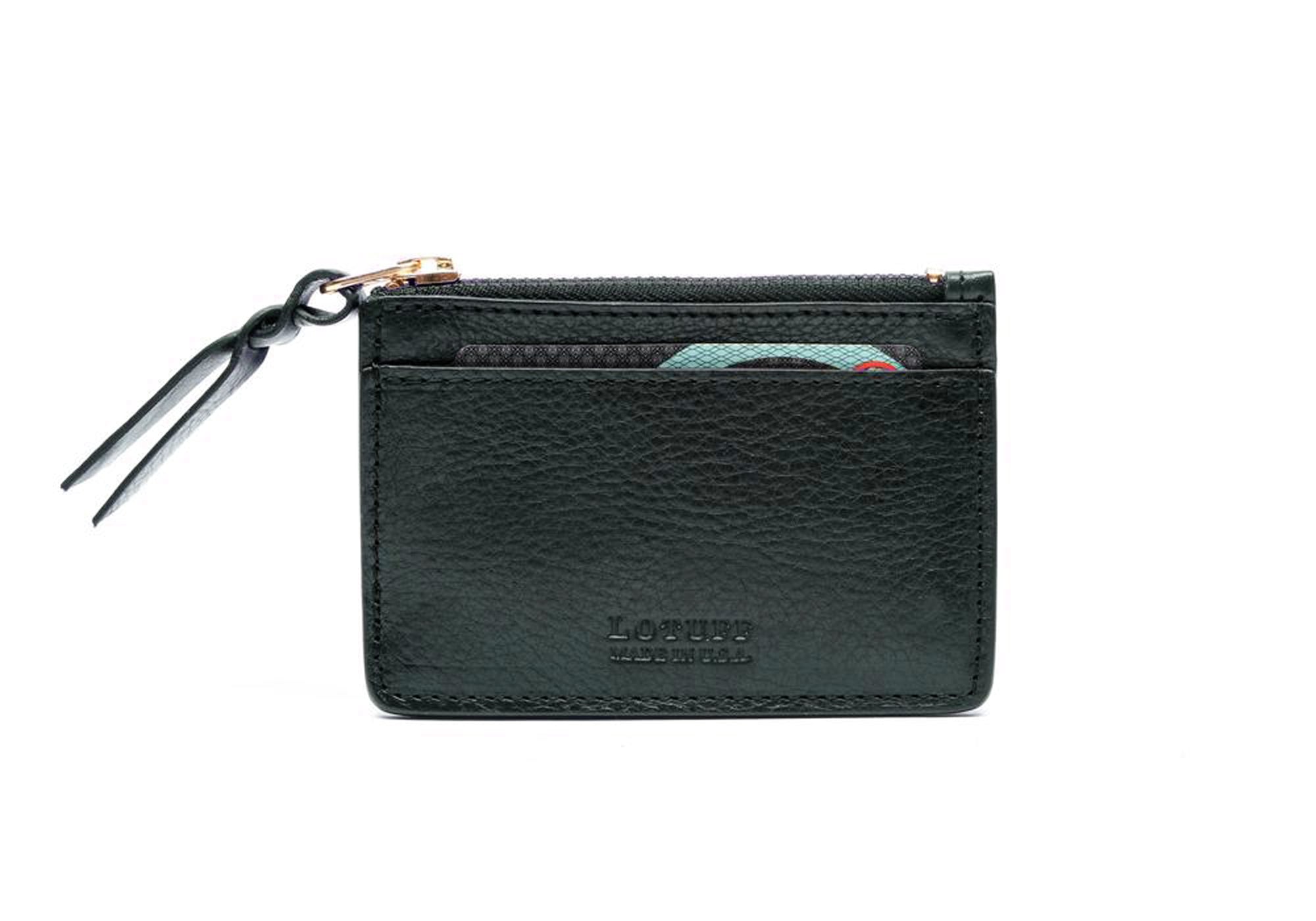 Zipper Credit Card Wallet Green
