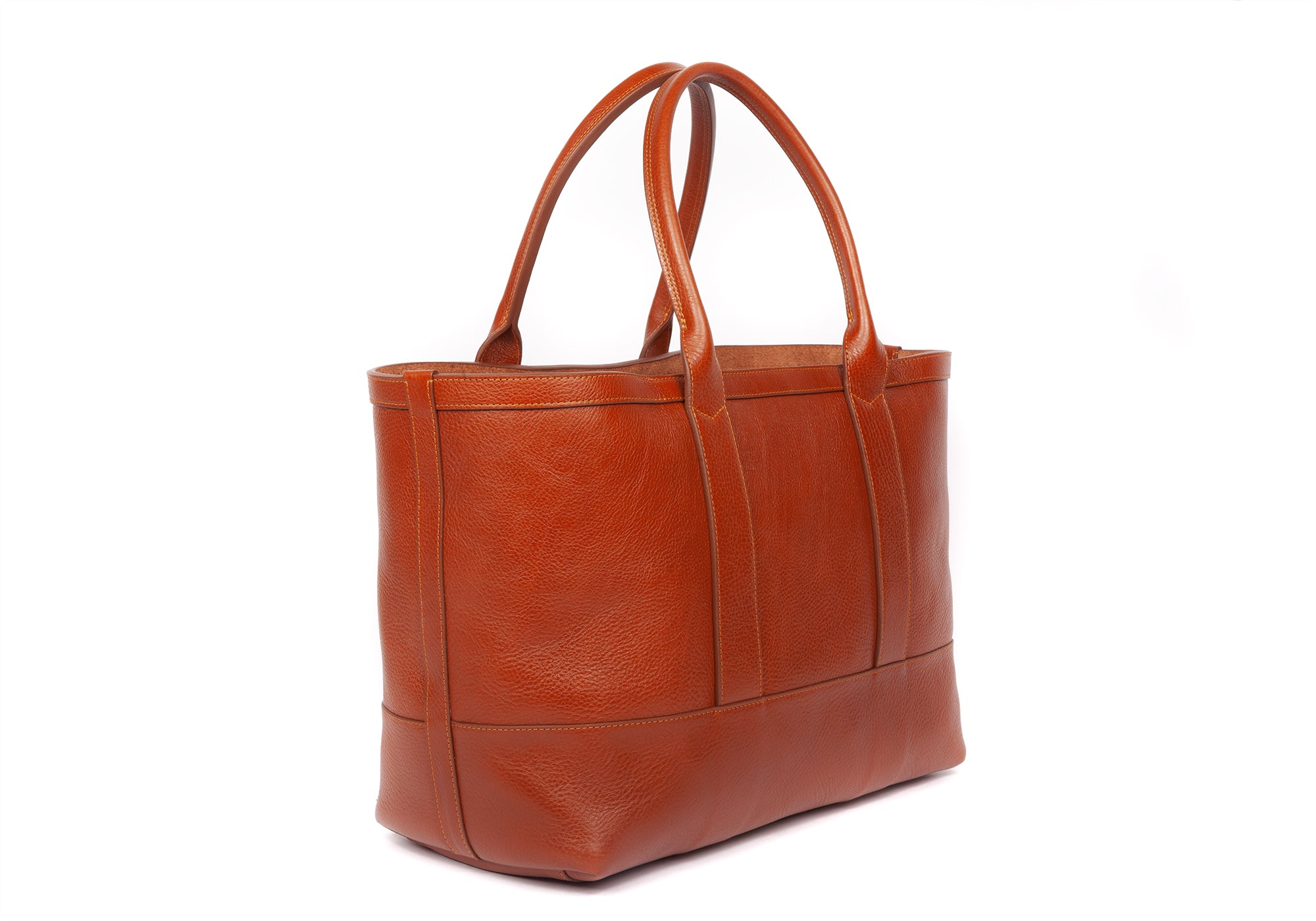 Medium Leather Tote Saddle Tan