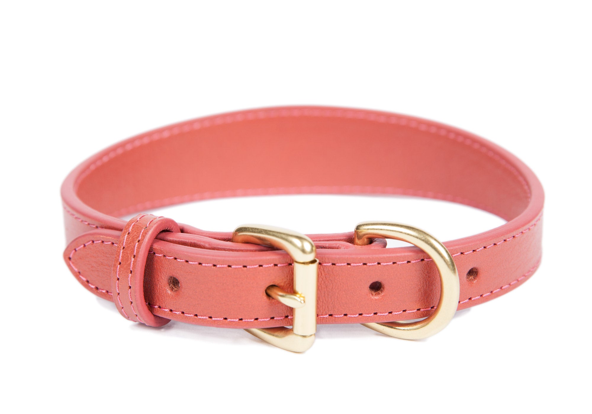 Small Leather Dog Collar Rosewood