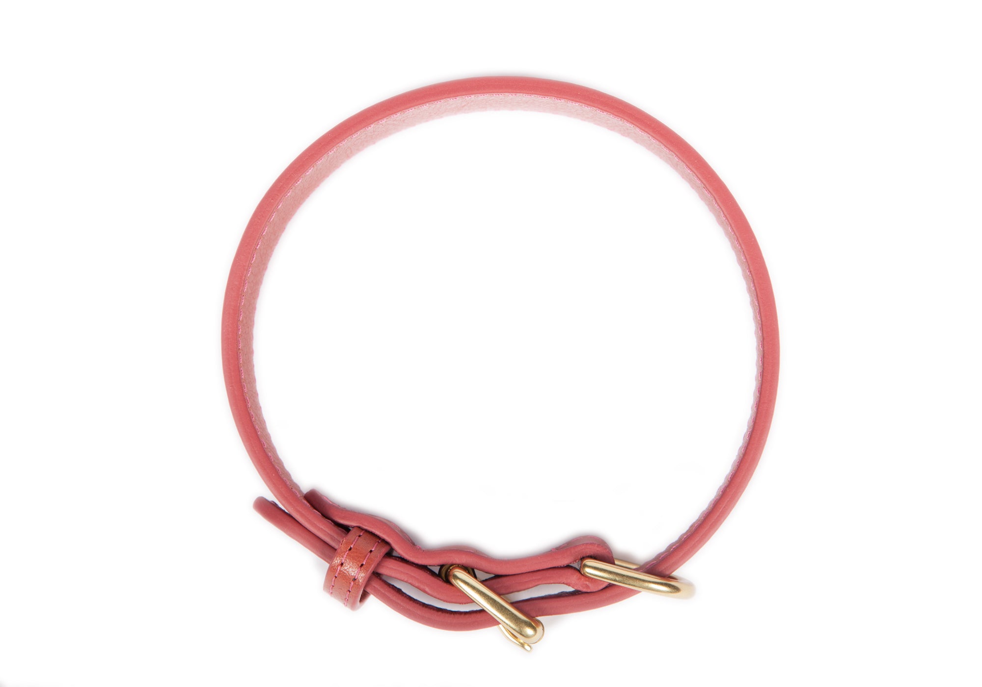 Small Leather Dog Collar Rosewood