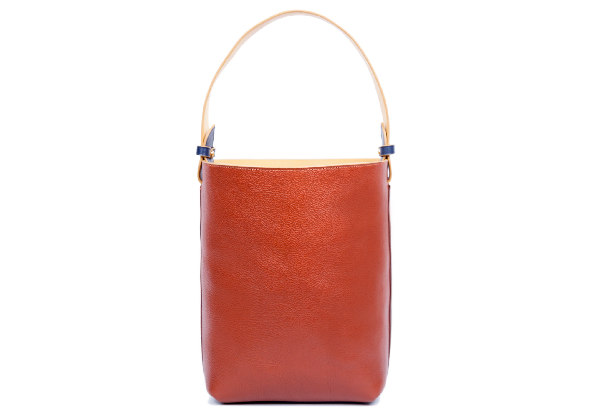 Leather Bucket Shoulder Bag Chestnut-Saddle Tan