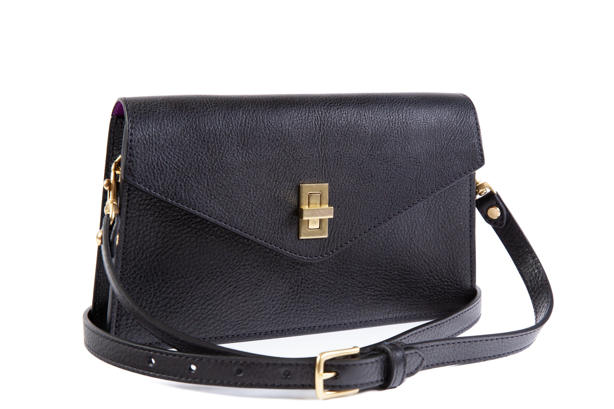 The Vincent Clutch Black/Orchid