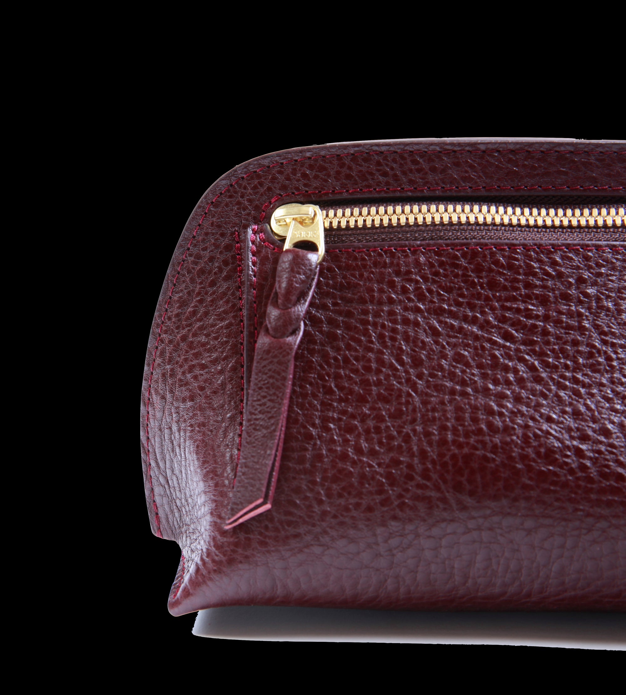 Closeup View of Mini Lois Pouch Cordovan