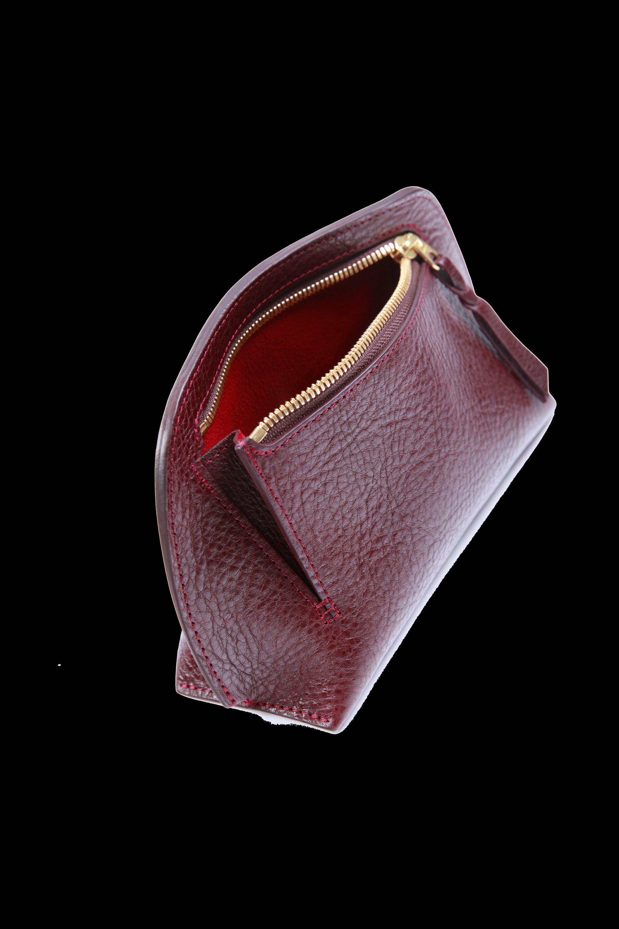Open View of Mini Lois Pouch Cordovan