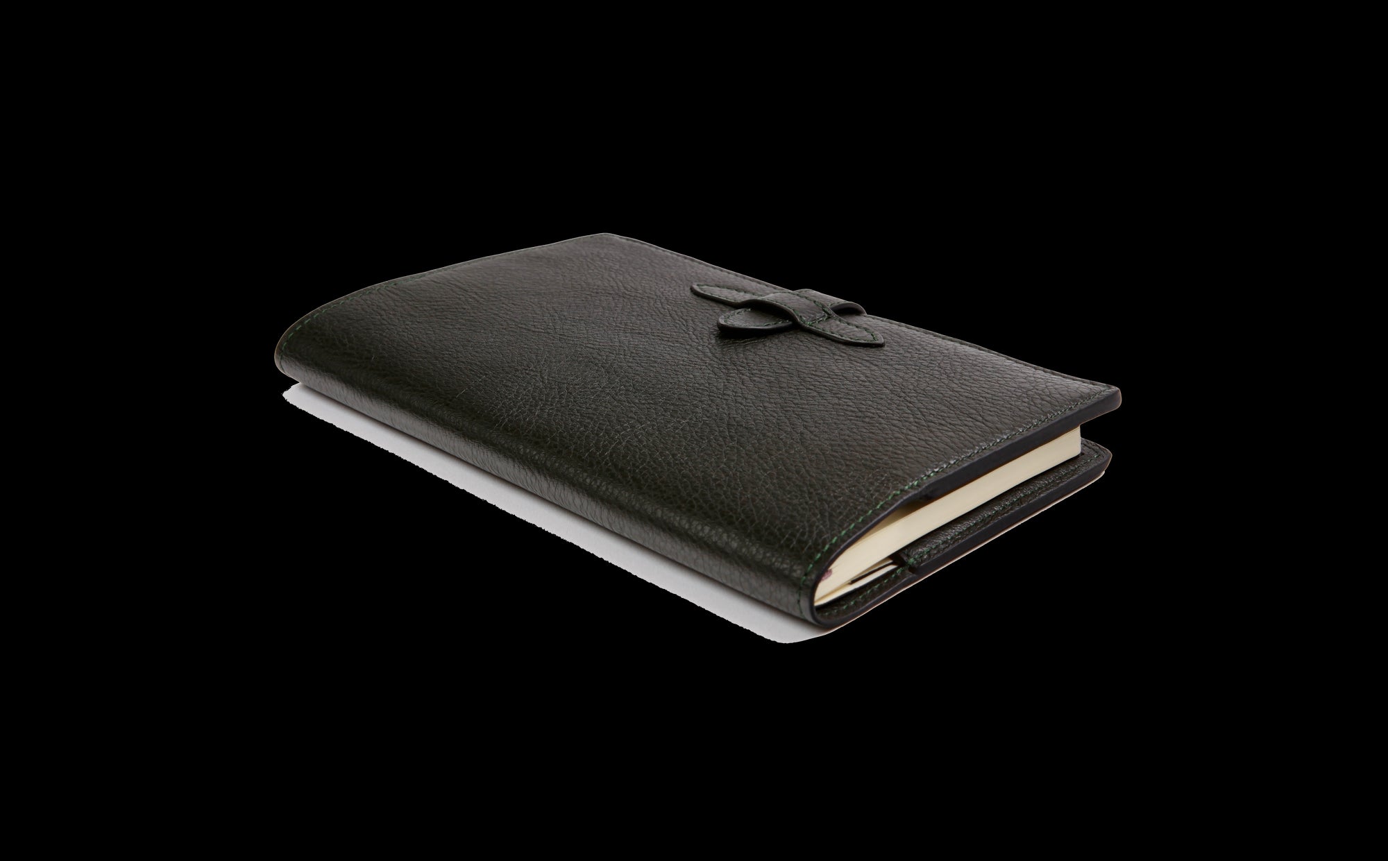 Side View of Leather Travel Journal Green