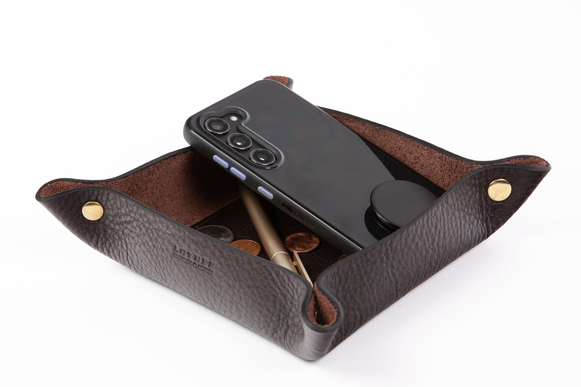 Leather Valet Tray Chocolate
