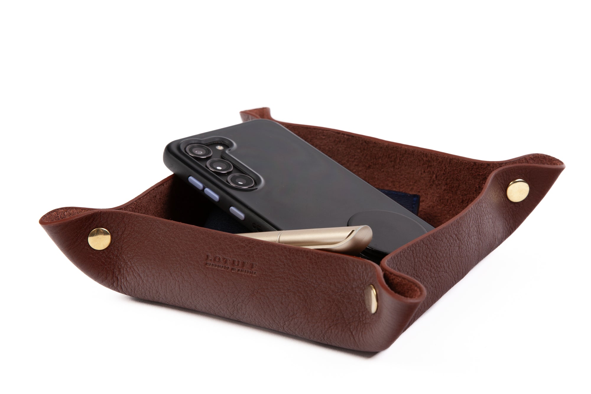 Leather Valet Tray Chestnut