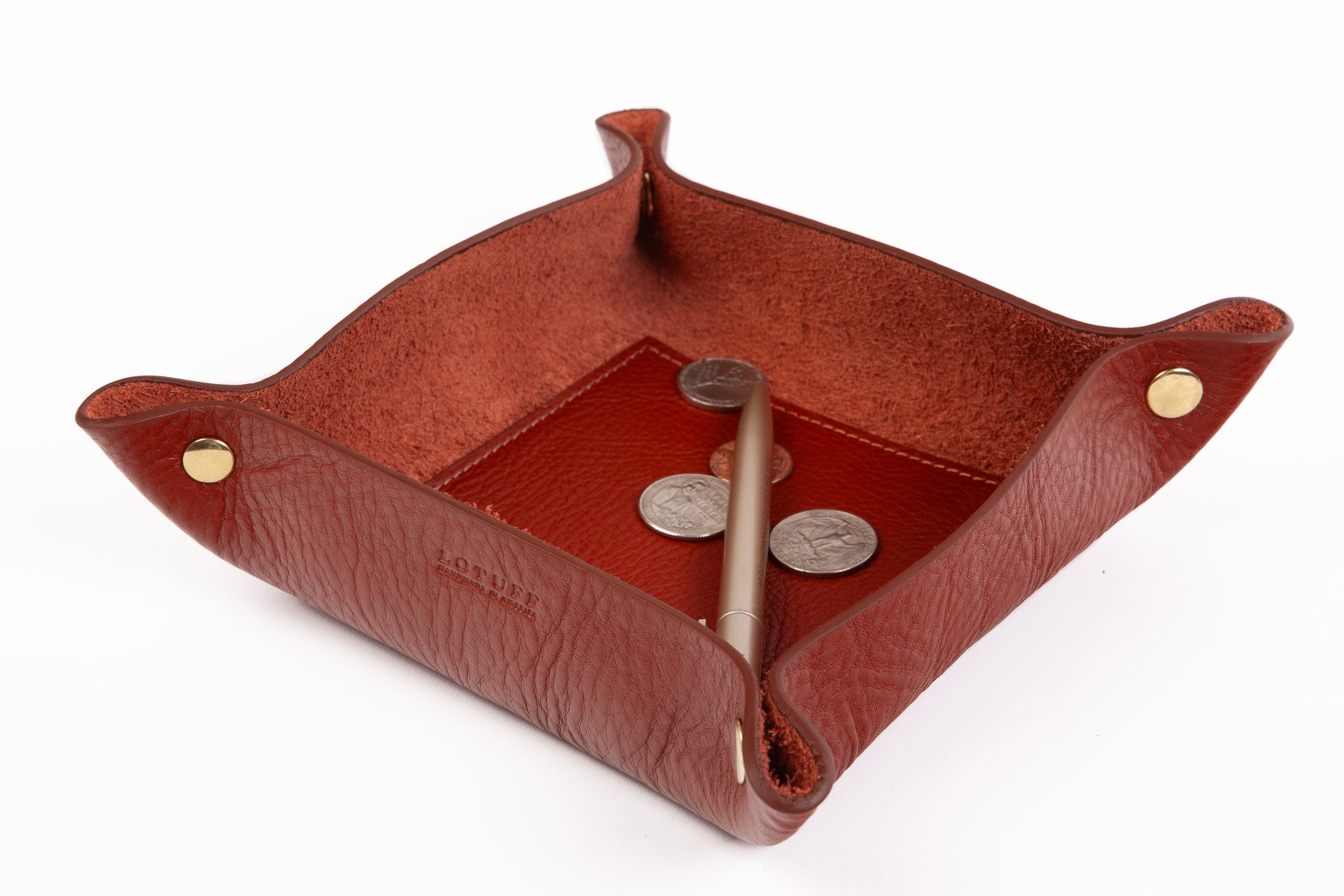 Leather Valet Tray Saddle Tan