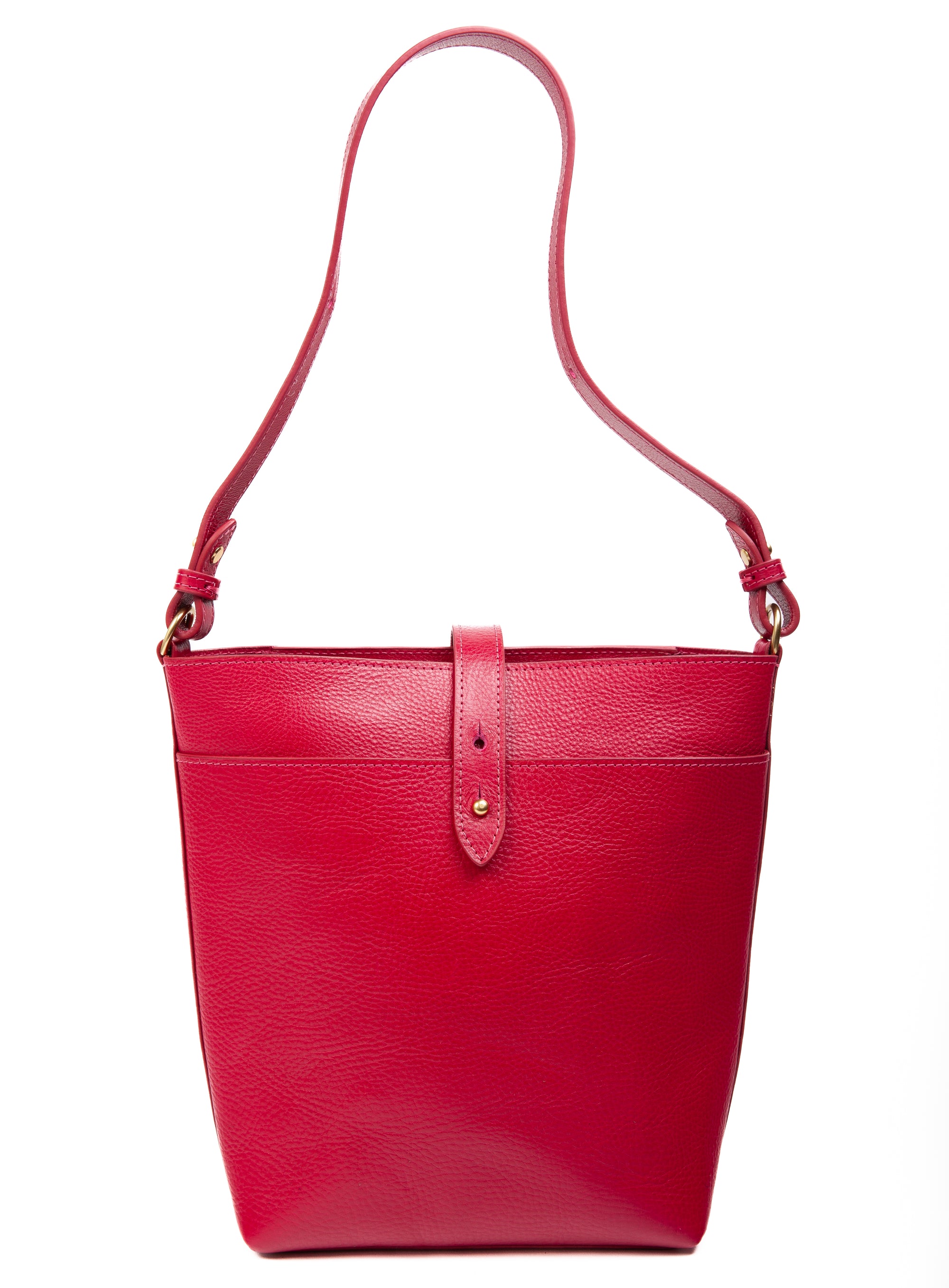 The Maude Bucket Bag Raspberry/Natural