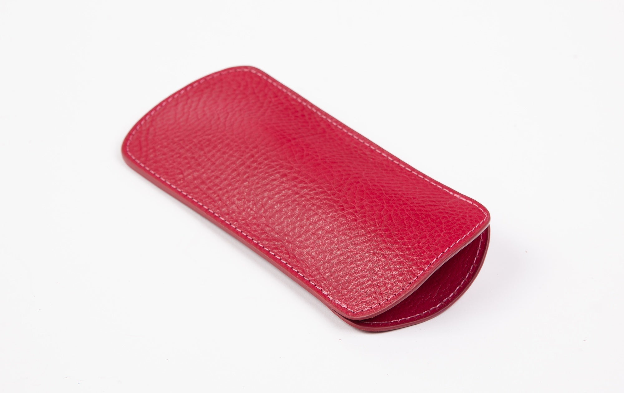 Leather Eyeglass Sleeve Raspberry
