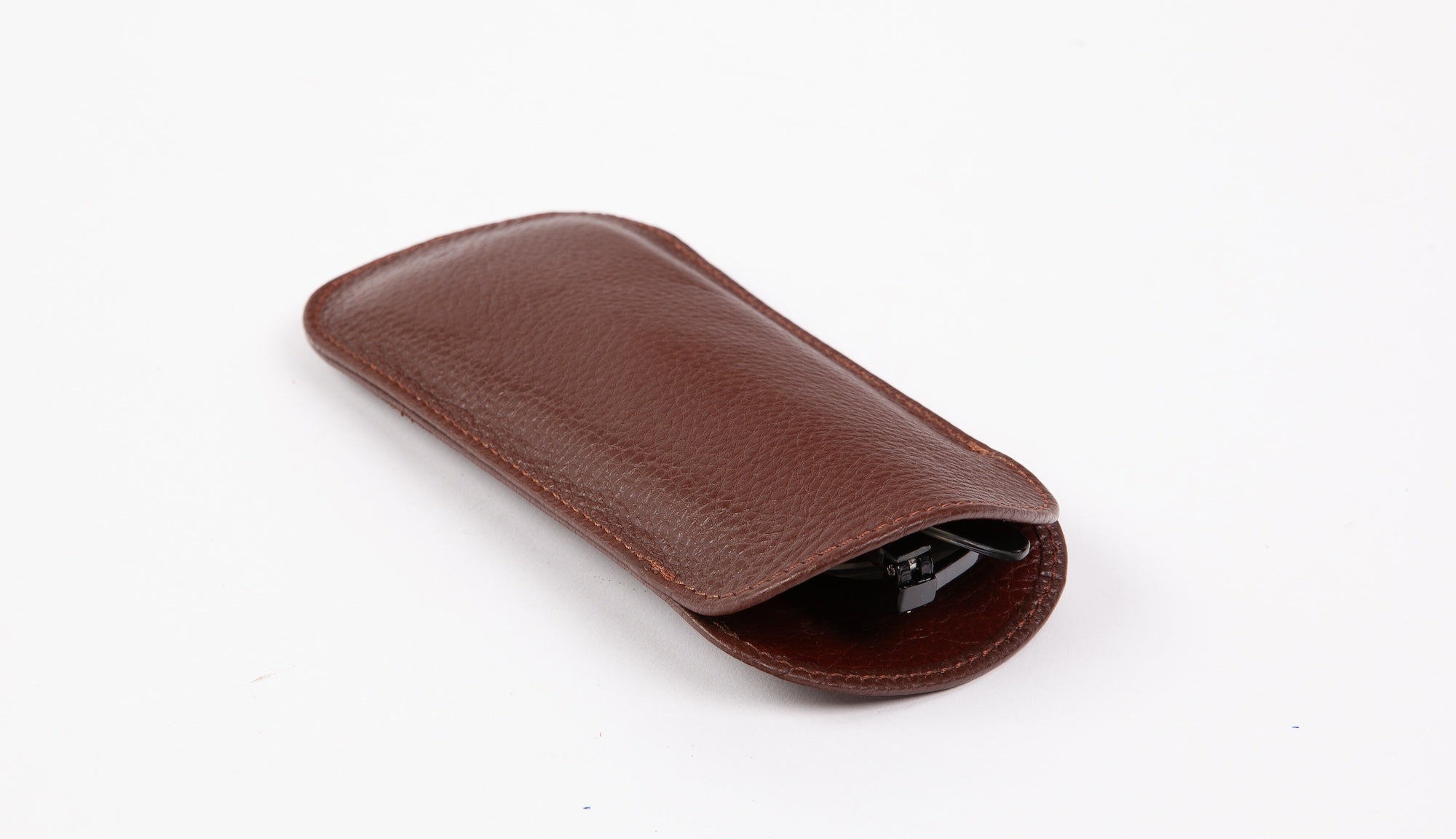 Leather Eyeglass Sleeve Chestnut