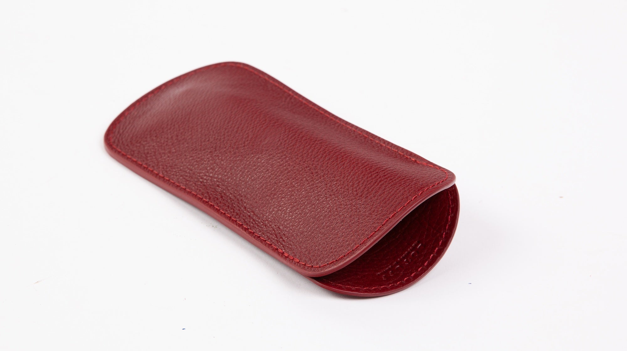 Leather Eyeglass Sleeve Red