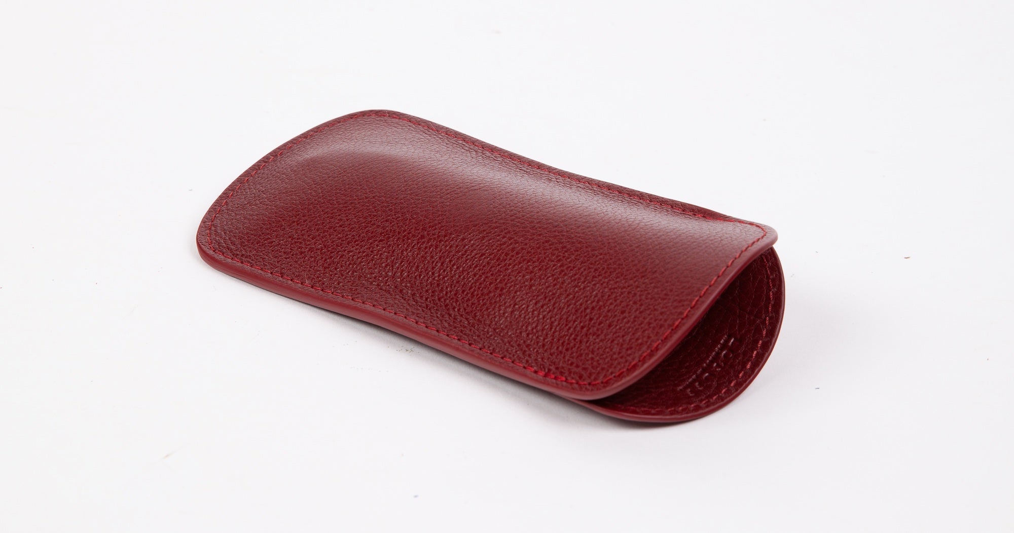 Leather Eyeglass Sleeve Red