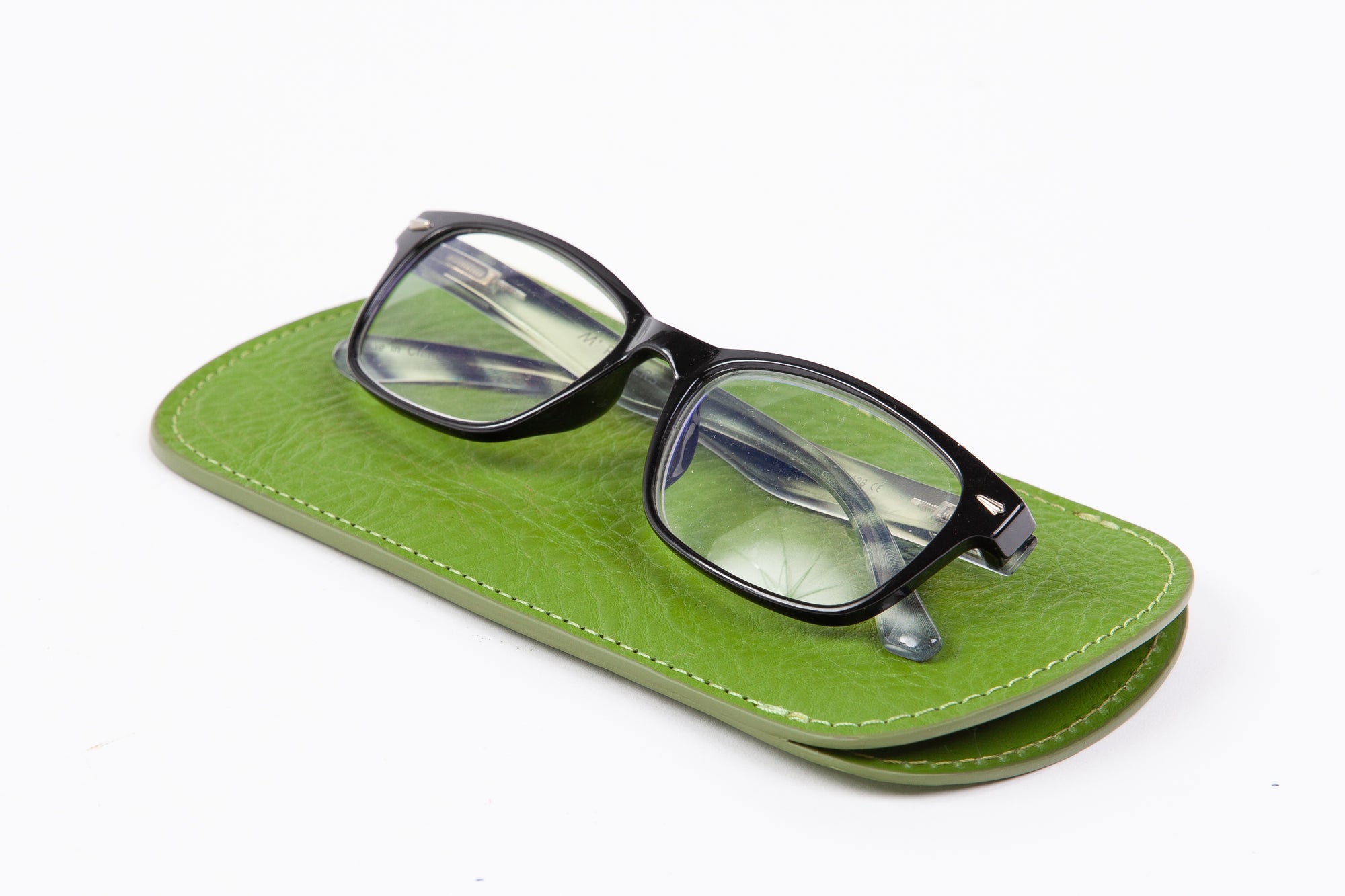Leather Eyeglass Sleeve Fern
