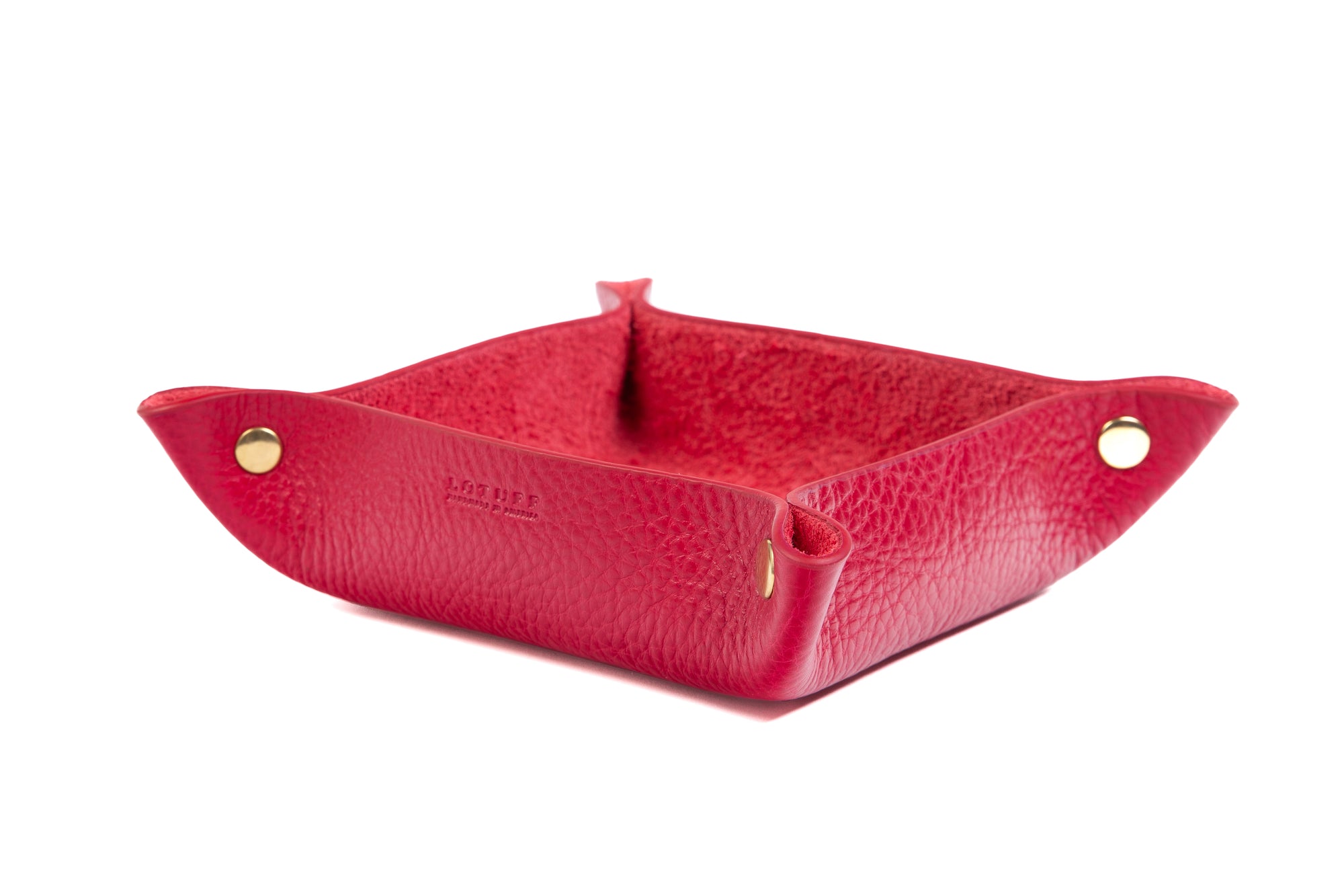 Leather Valet Tray Raspberry