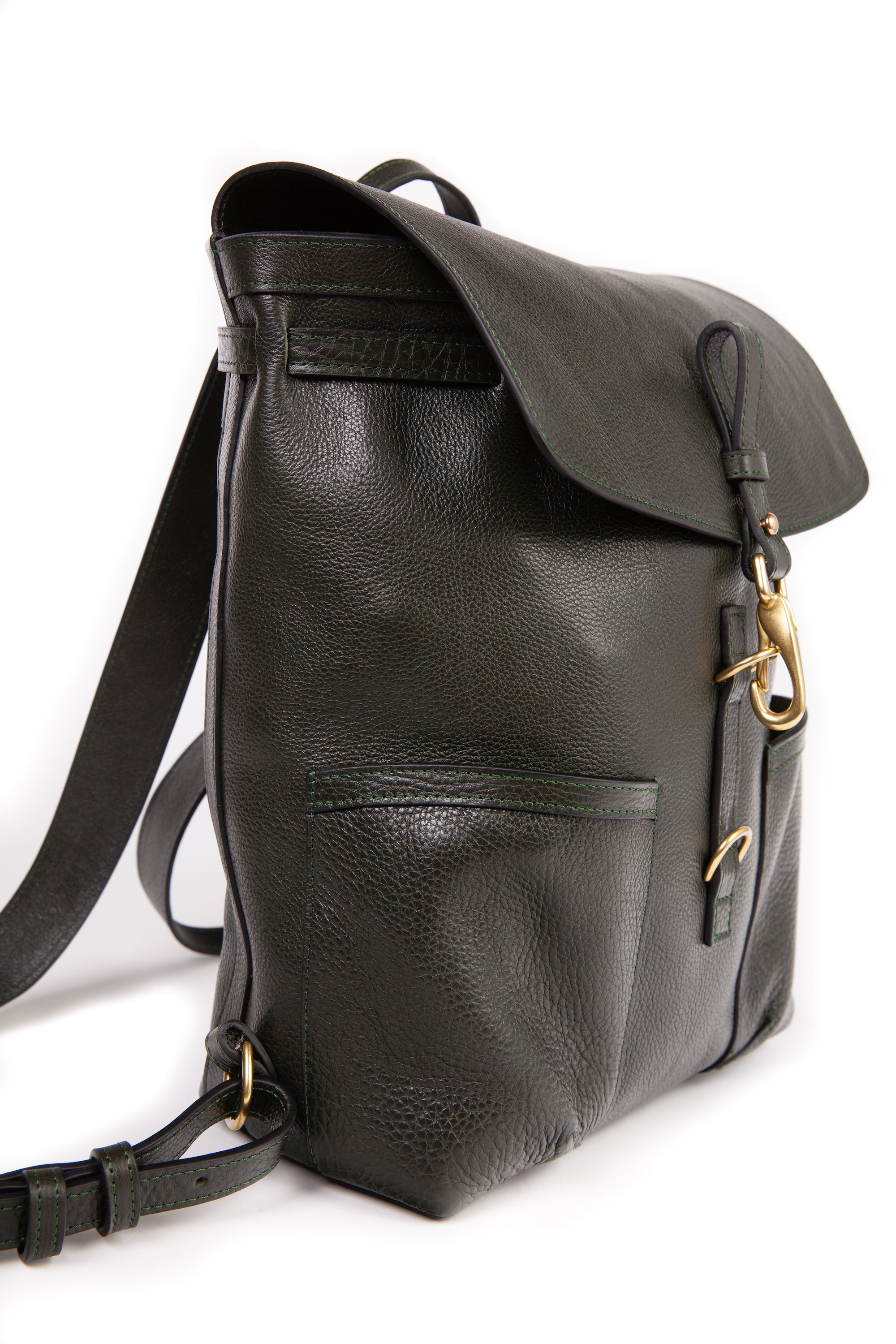 Leather No. 5 Knapsack Green