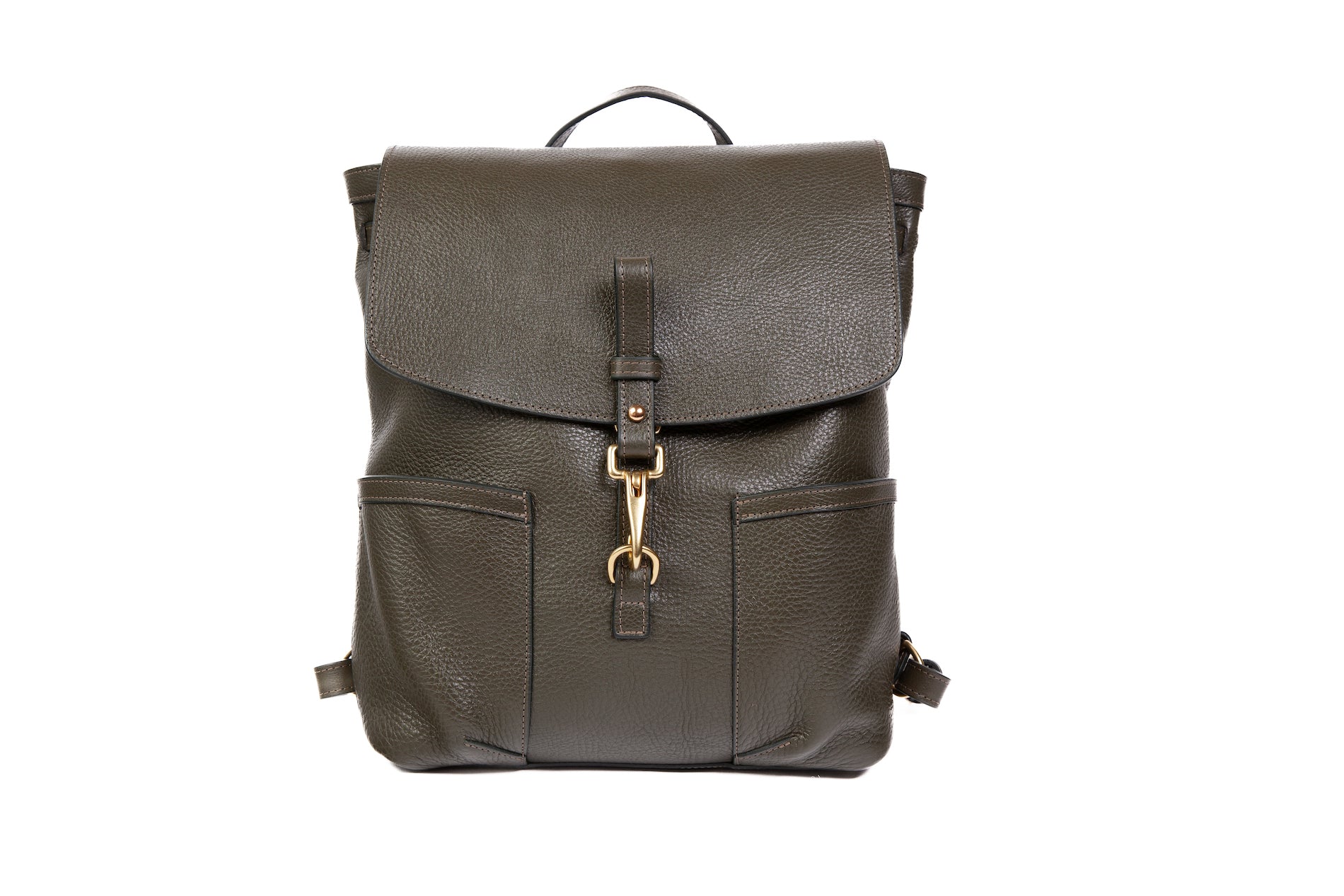 Leather No. 5 Knapsack Olive