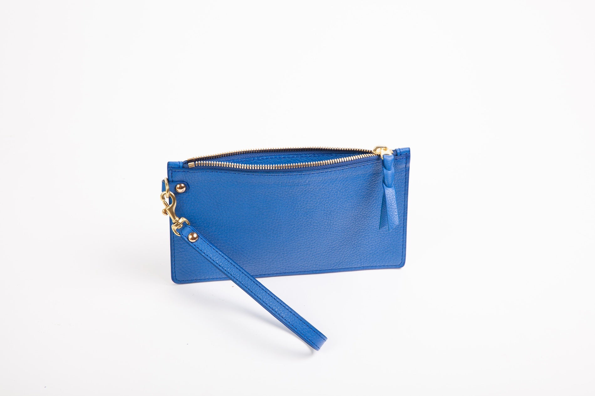 Leather Wristlet Wallet Electric Blue