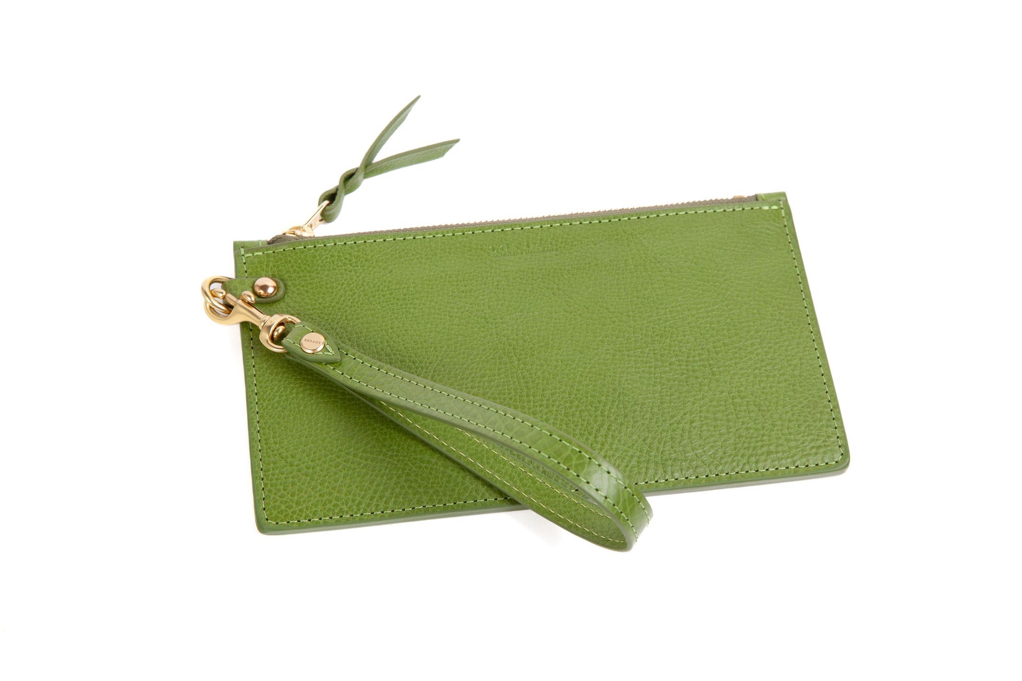 Leather Wristlet Wallet Fern