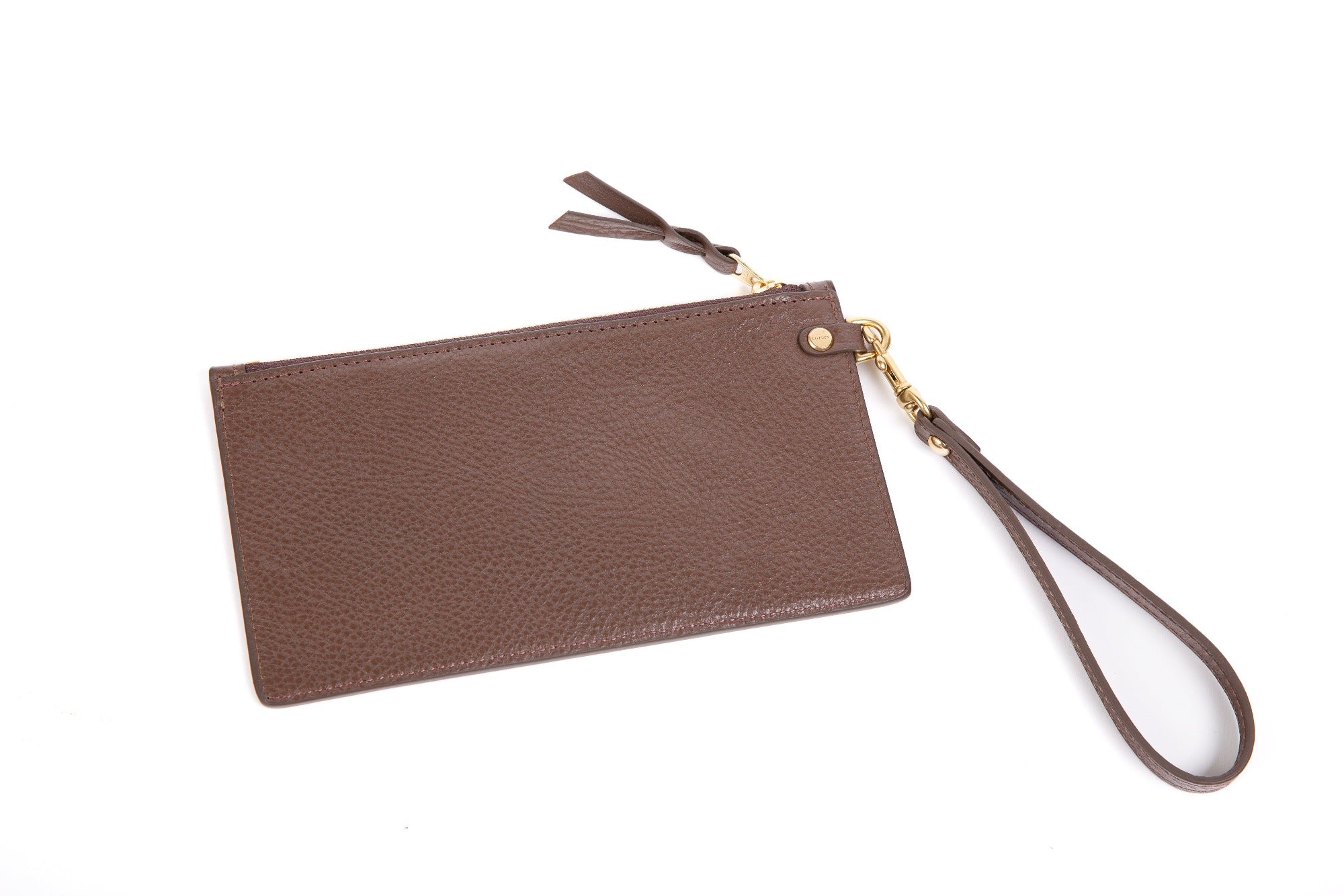 Leather Wristlet Wallet Clay