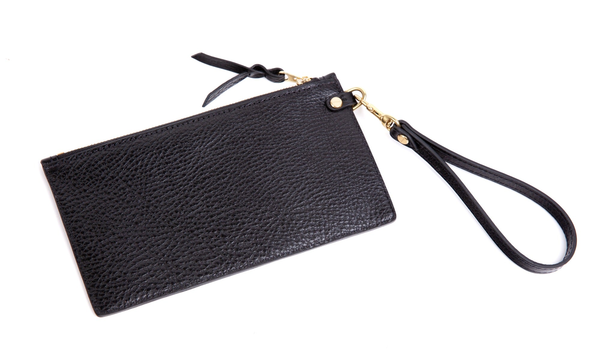 Leather Wristlet Wallet Black
