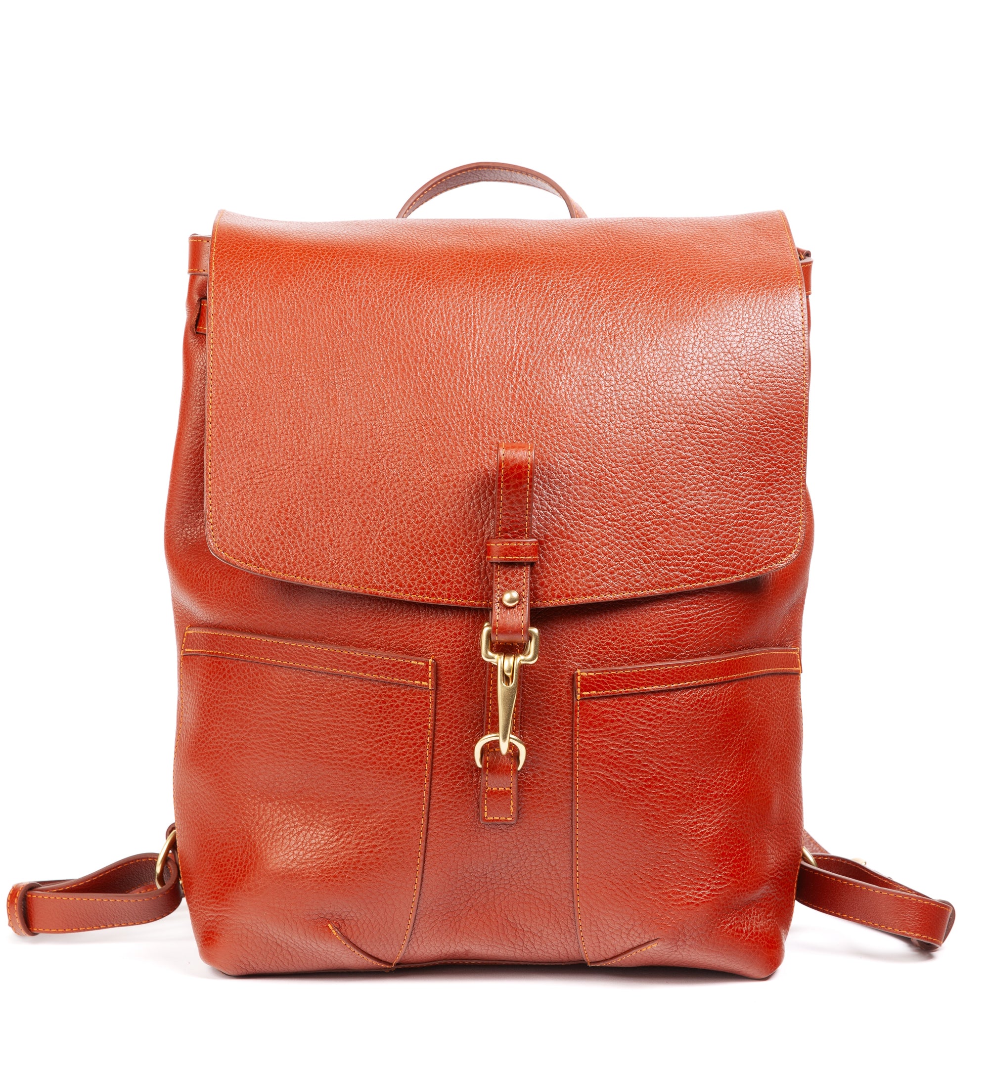 Leather Knapsack Saddle Tan